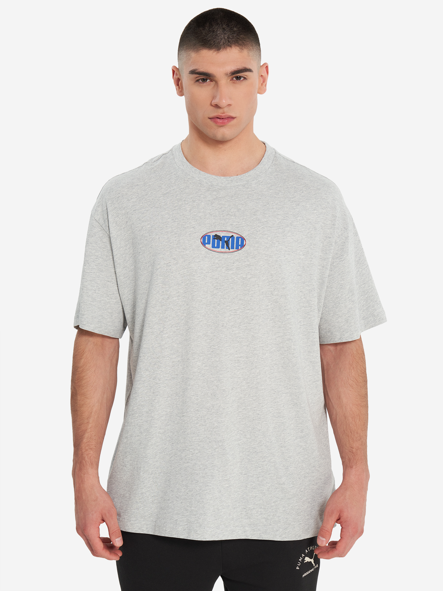 фото Футболка мужская puma ess logo lab, серый