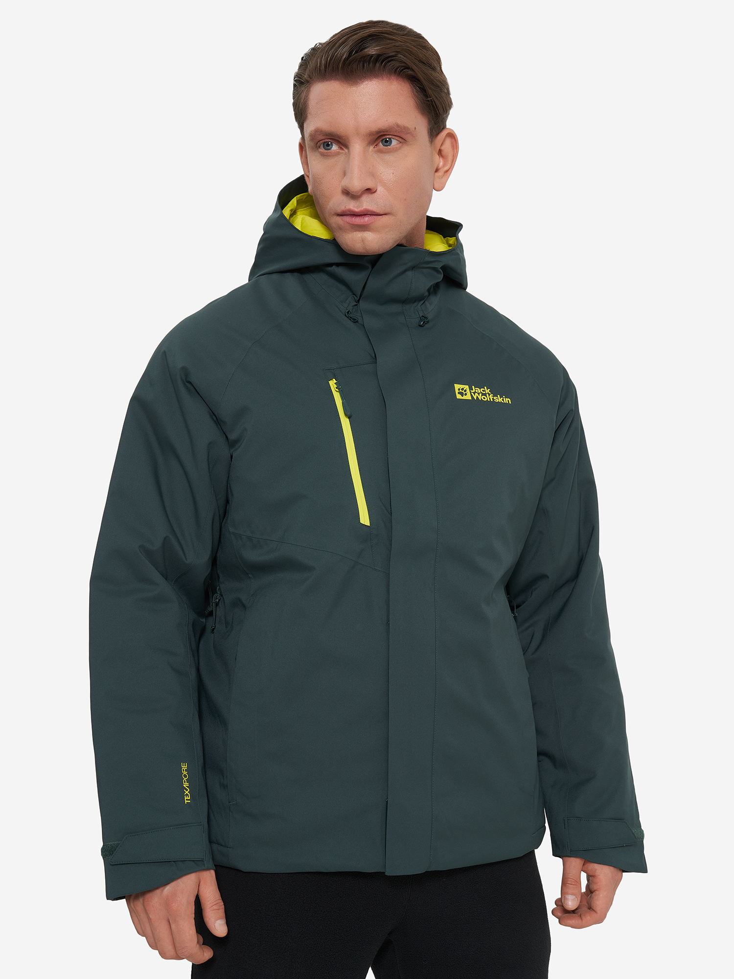 фото Куртка утепленная мужская jack wolfskin troposphere, зеленый