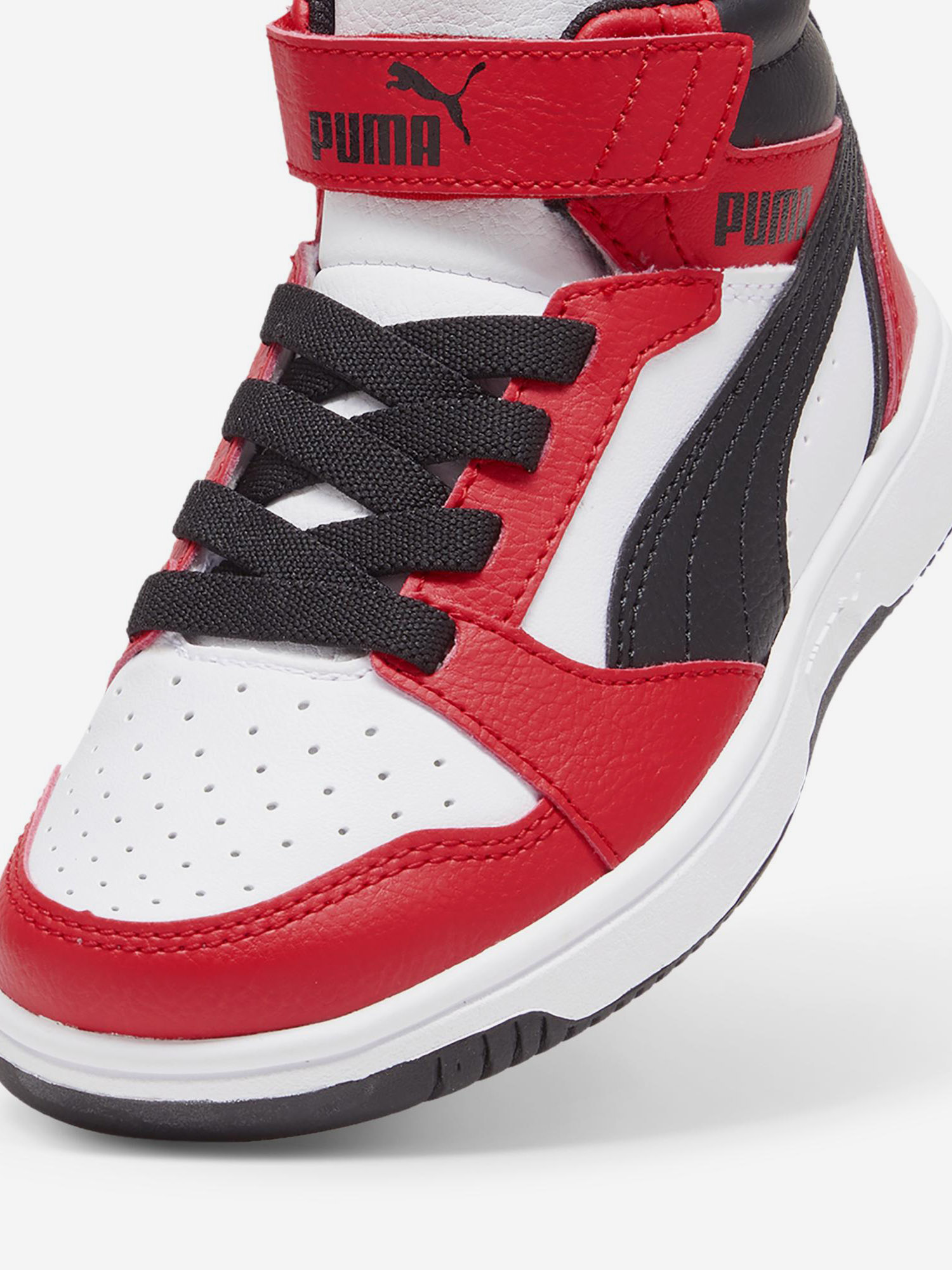 фото Кеды детские puma rebound v6 mid ac+ ps, красный