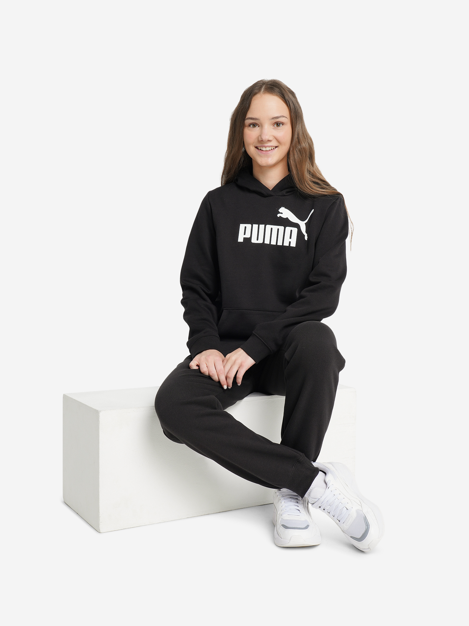 фото Худи для девочек puma ess, черный
