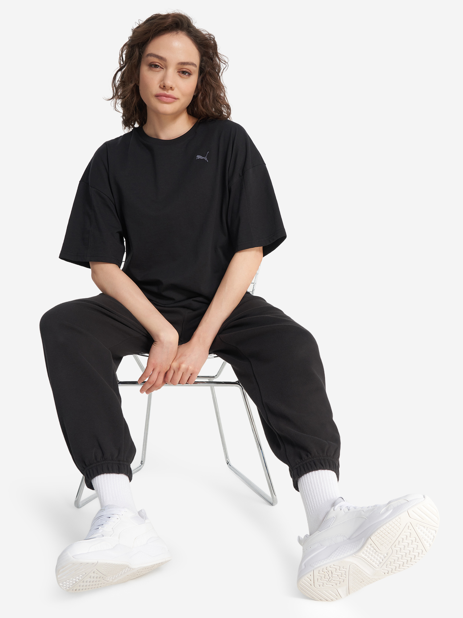 фото Футболка женская оверсайз puma, черный