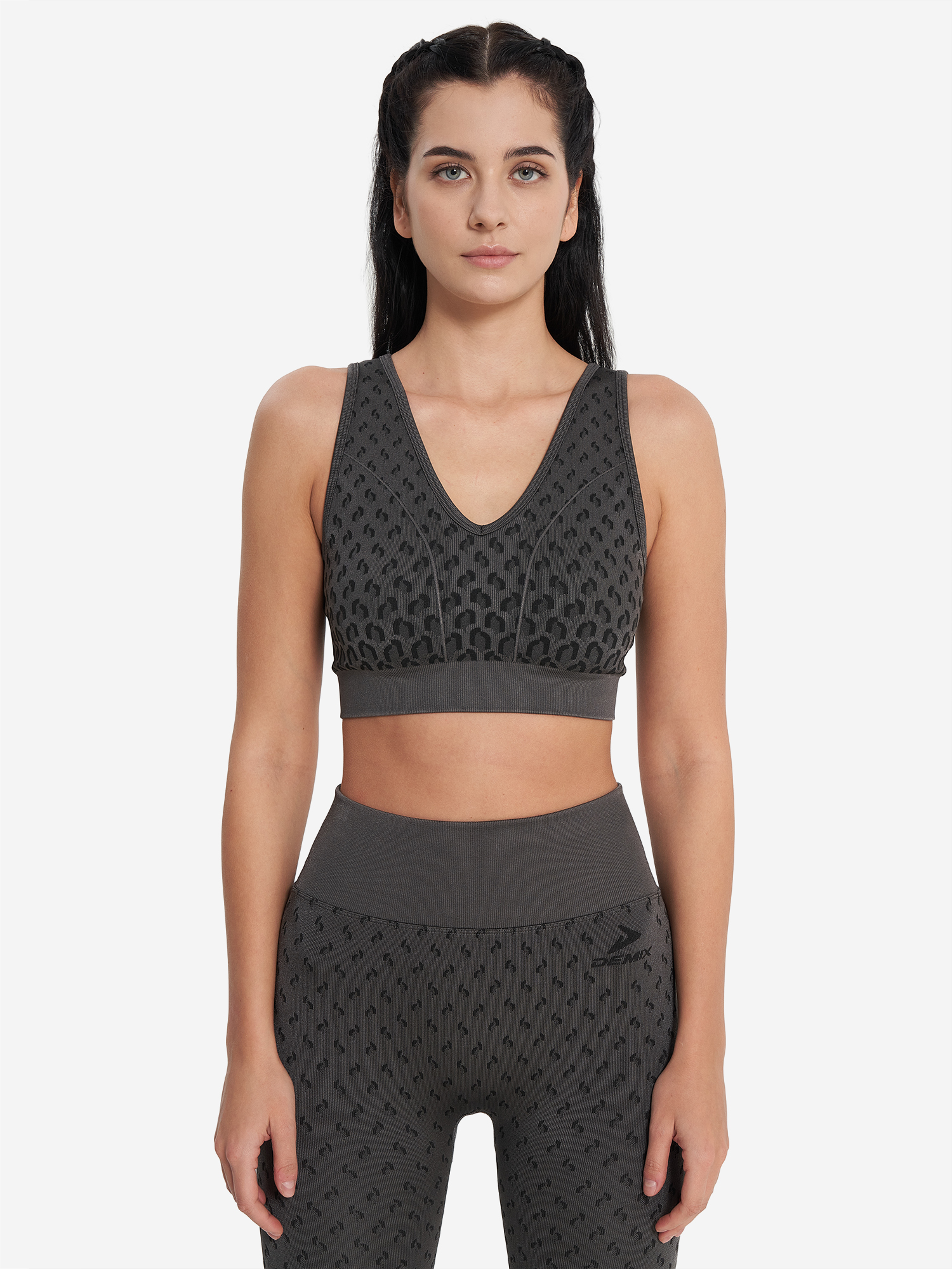 фото Топ бра спортивный demix highflow seamless longline, серый