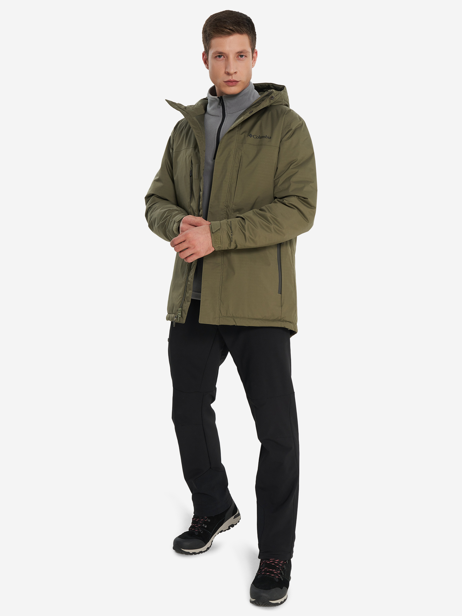 фото Пуховик мужской columbia oak harbor long insulated jacket, зеленый