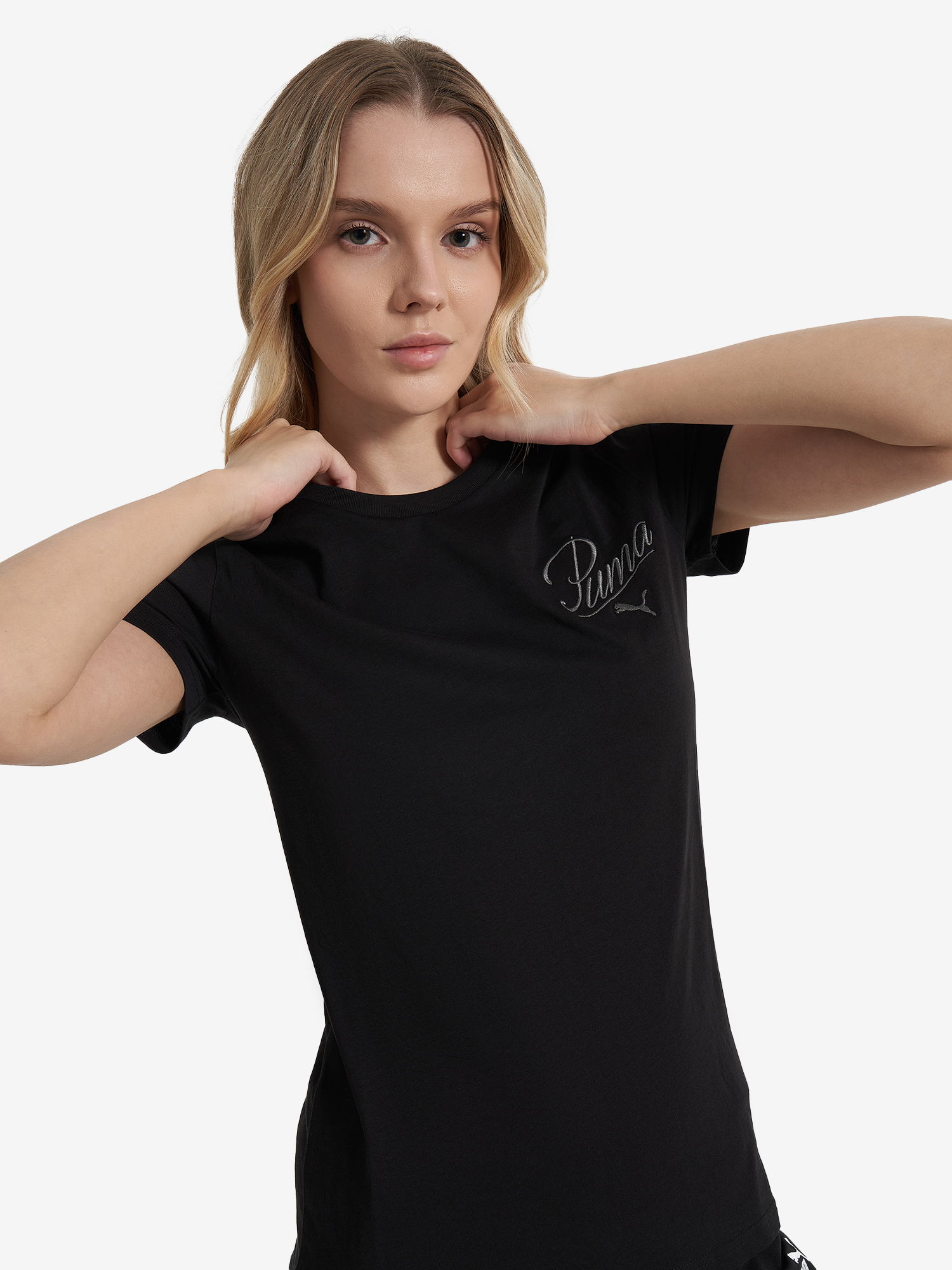 фото Футболка женская puma ess script, черный