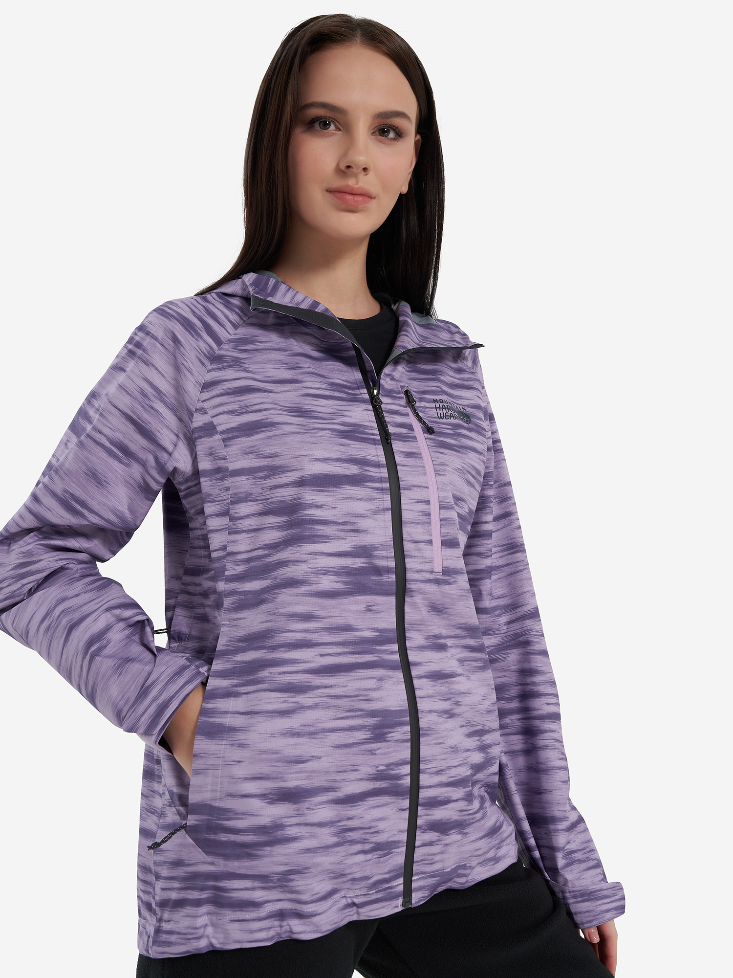 фото Ветровка женская mountain hardwear stretch ozonic jacket, фиолетовый