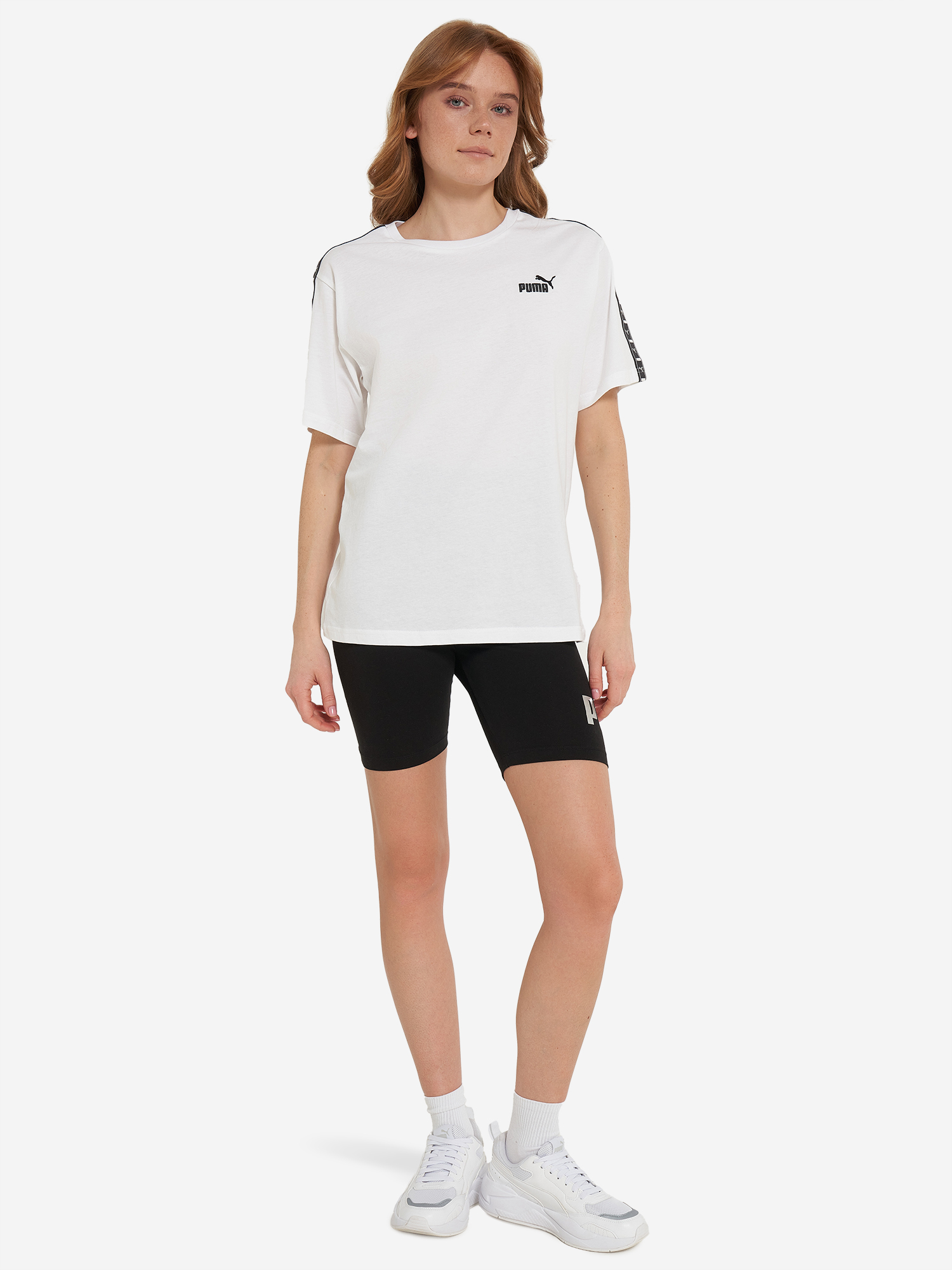фото Футболка женская puma ess tape relaxed, белый