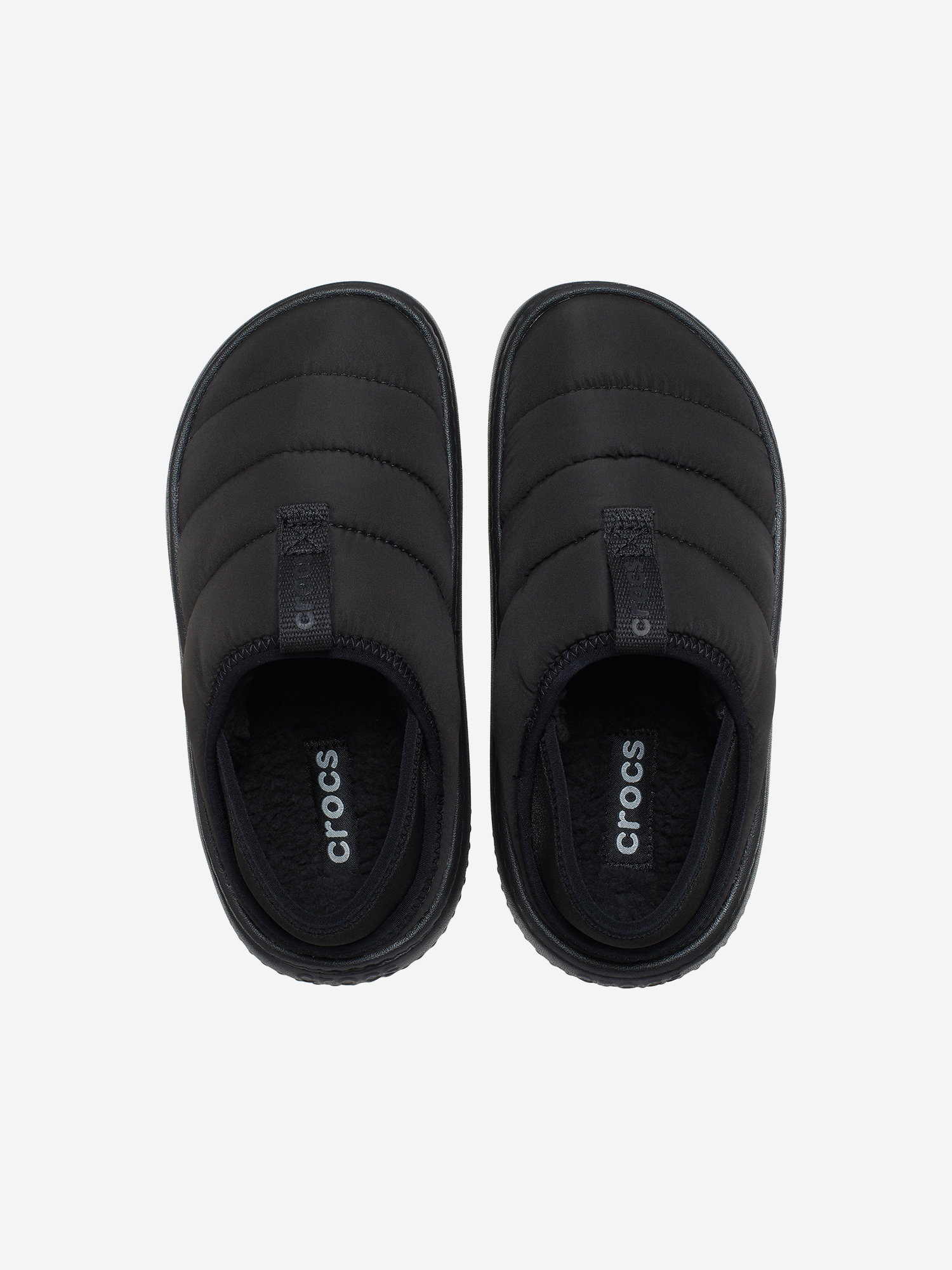 фото Полуботинки утепленные детские crocs classic puff moc k, черный