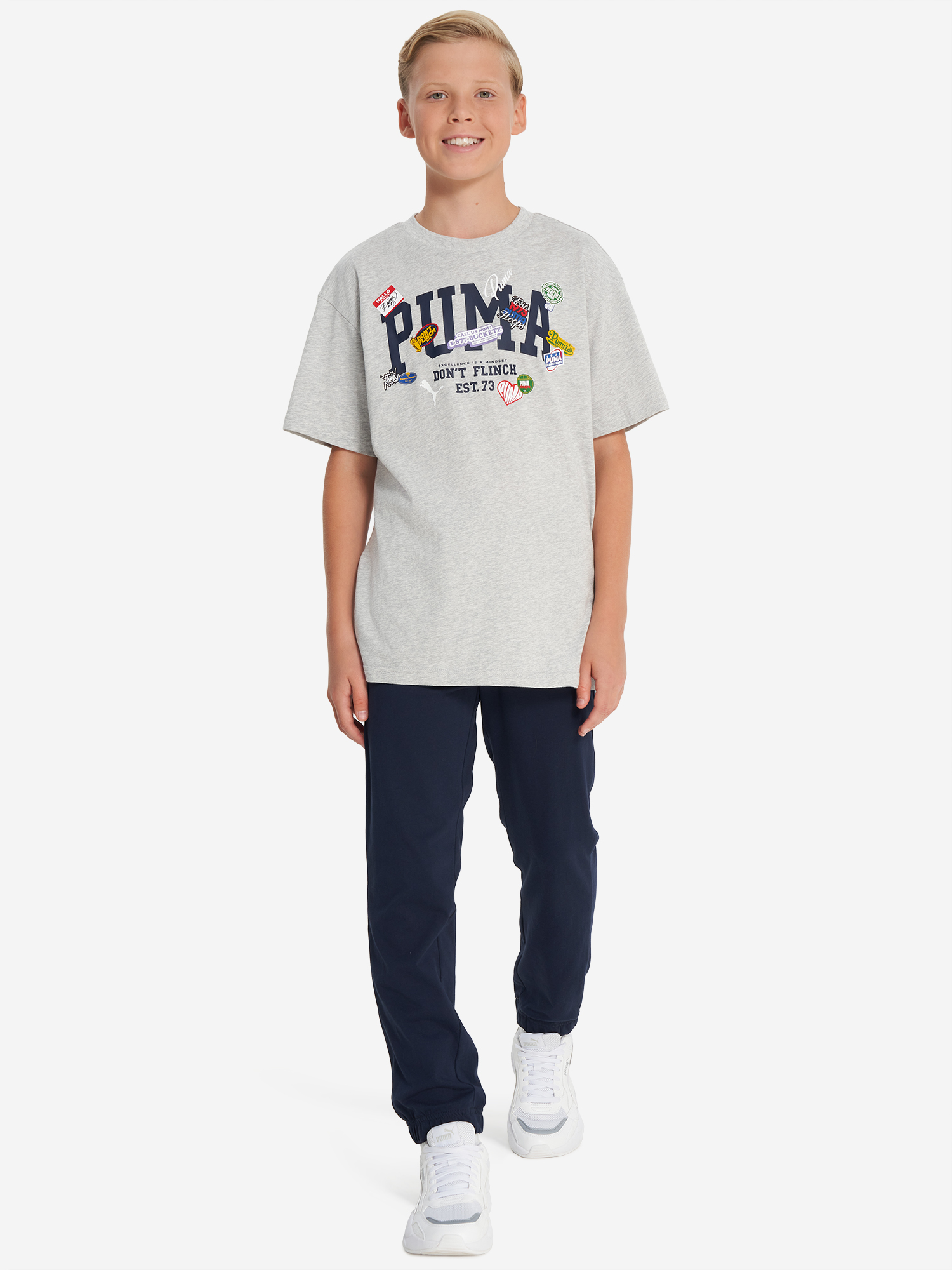 фото Футболка для мальчиков puma basketball hoopstellations, серый