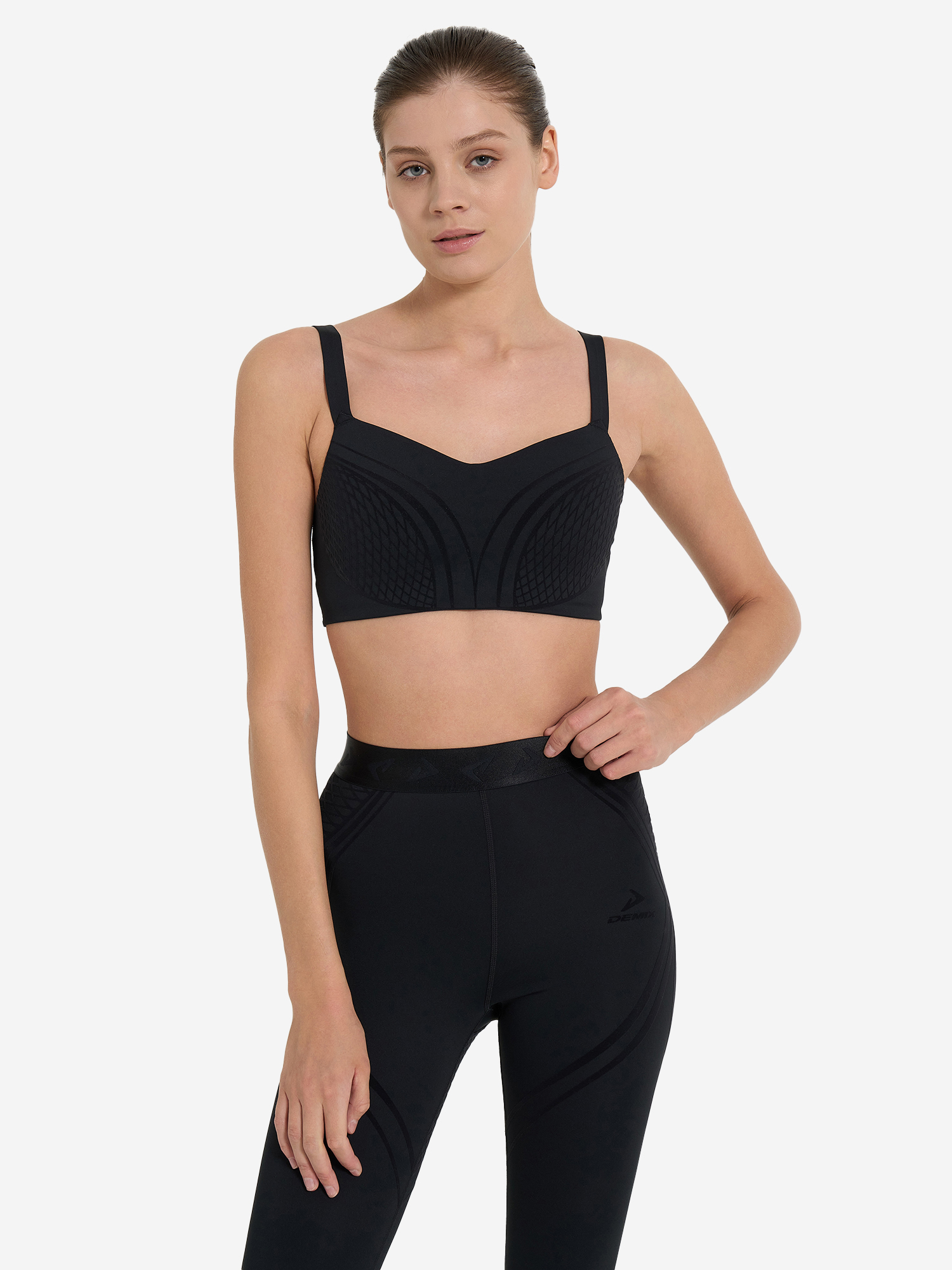 фото Топ бра спортивный demix musefit dance flock, черный