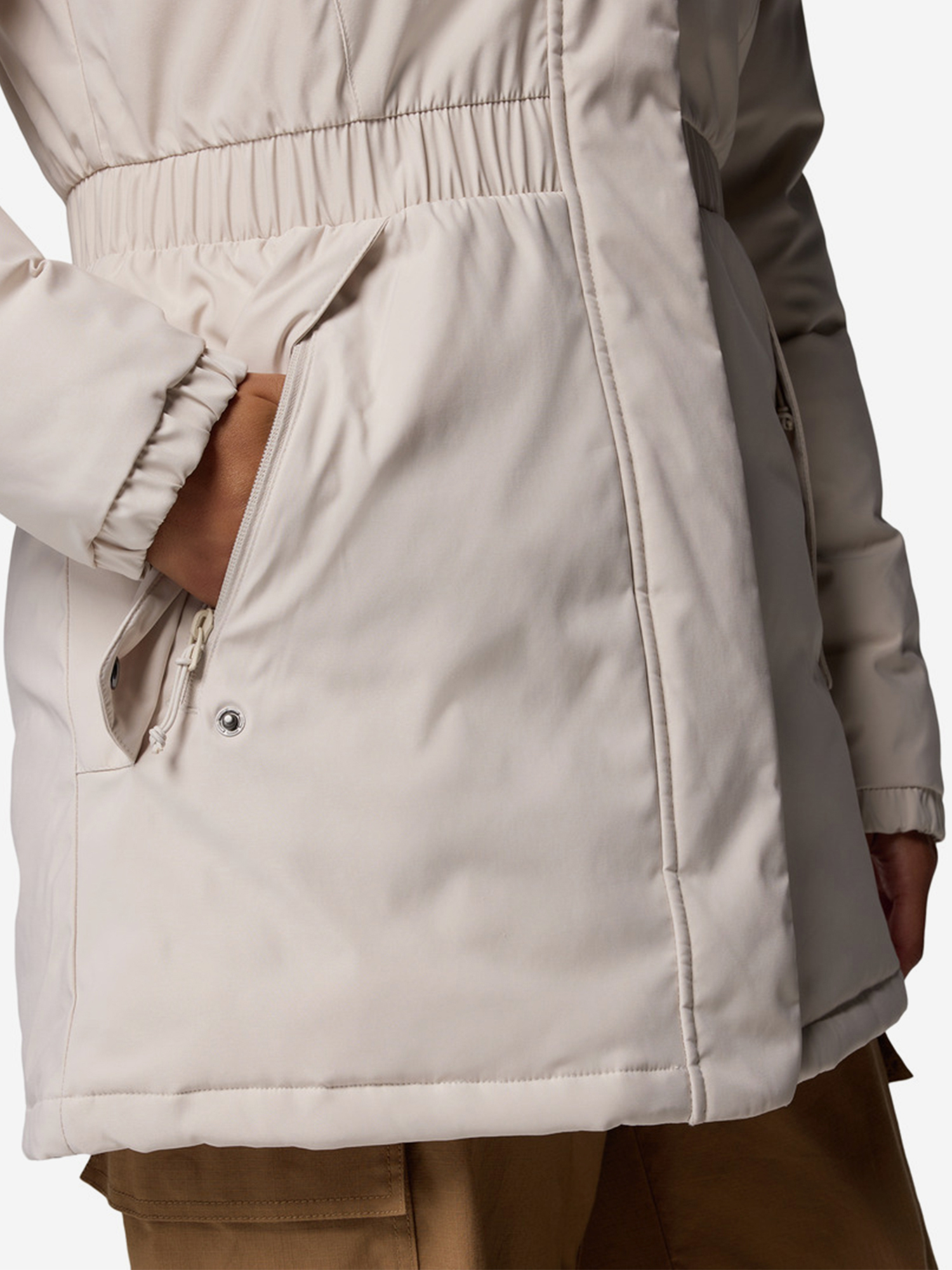 фото Парка женская columbia kennedy meadows mid down parka, бежевый