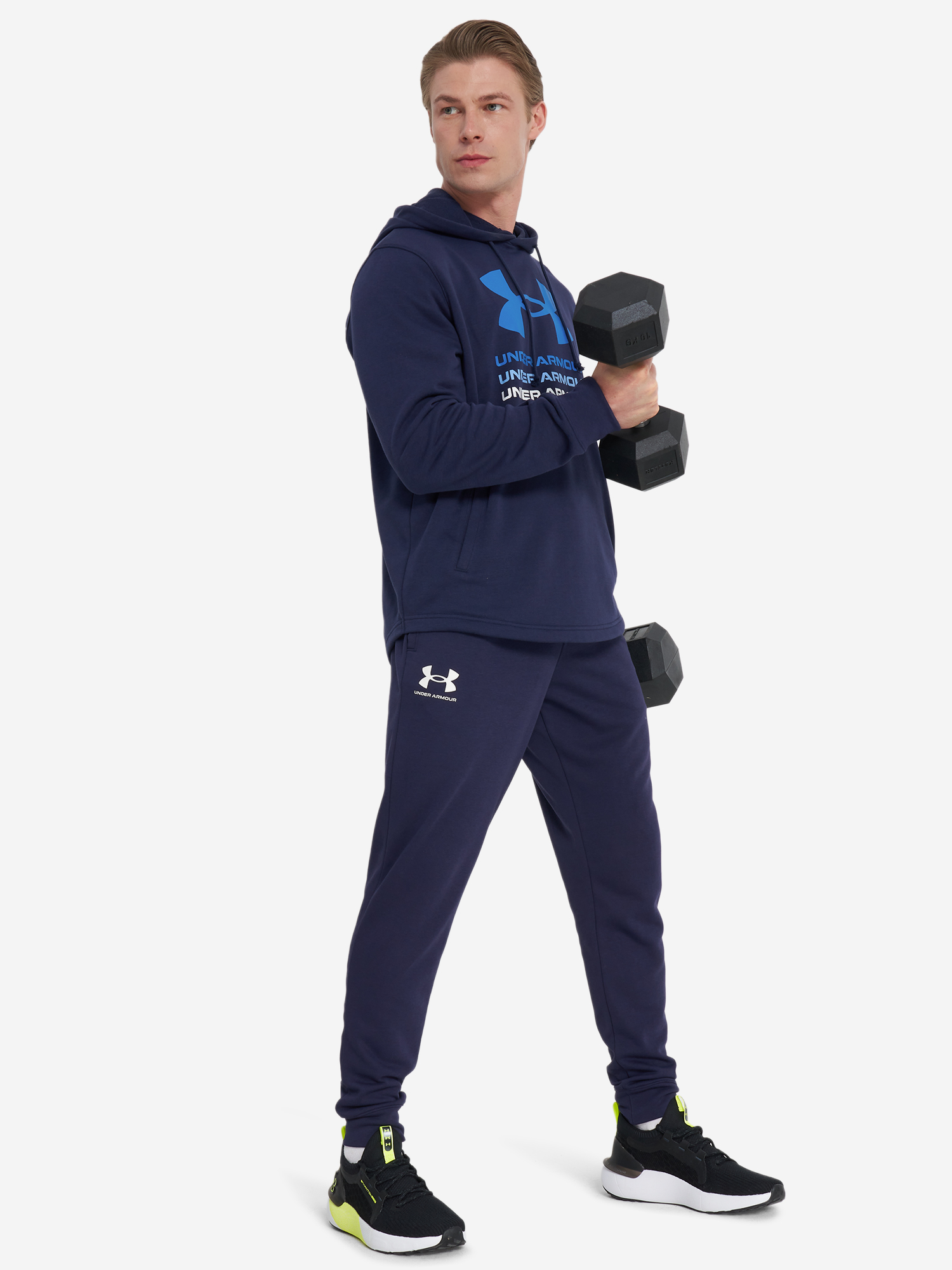 фото Брюки флисовые мужские under armour, синий