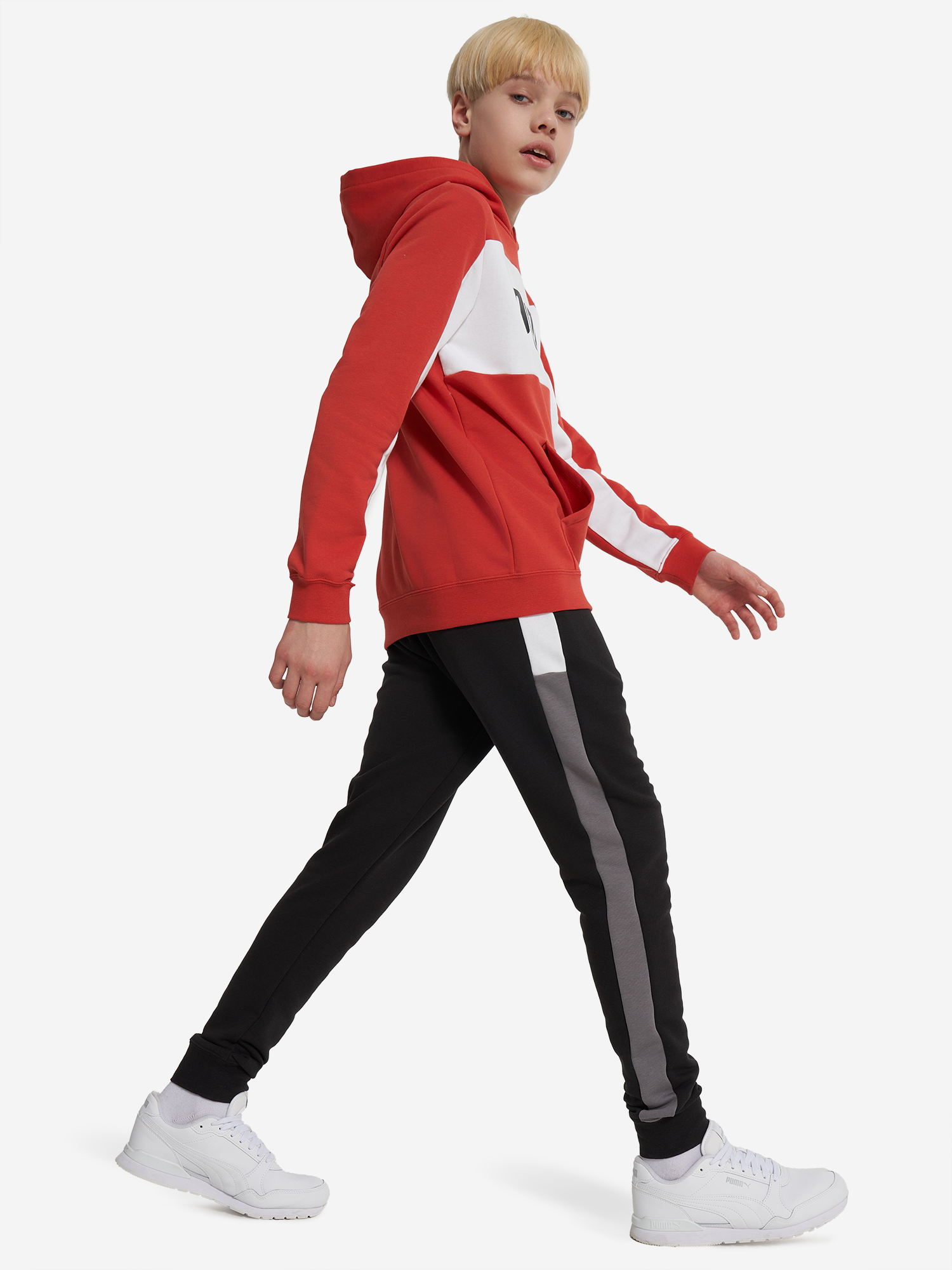 фото Худи для мальчиков puma block, красный