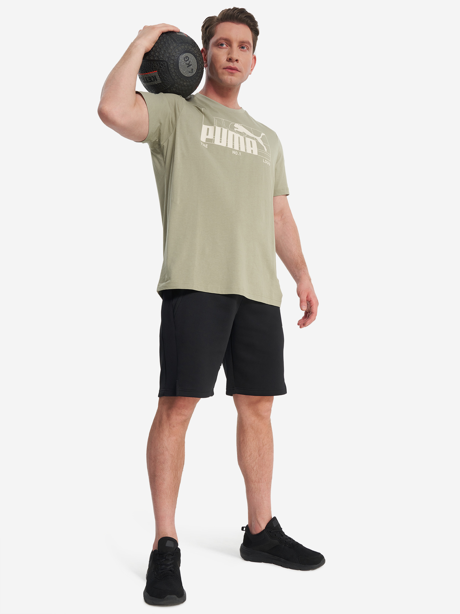 фото Футболка мужская puma graphic no.1 logo, зеленый