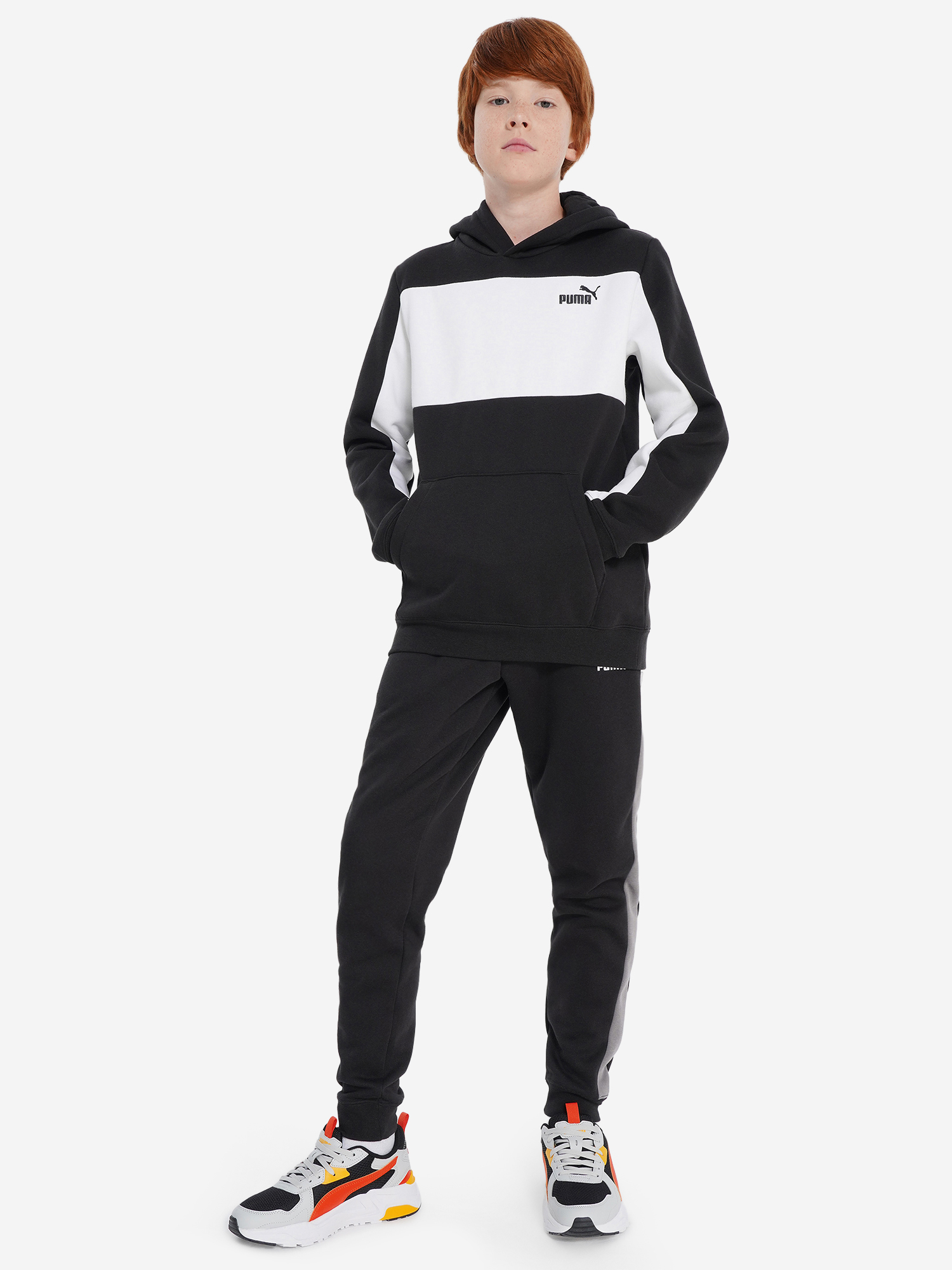 фото Худи для мальчиков puma ess block, черный