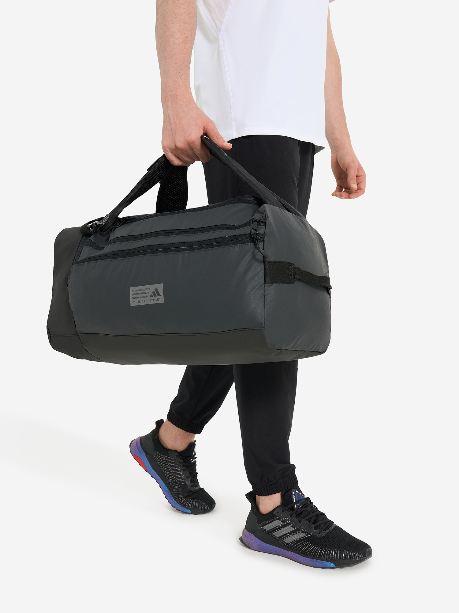 фото Сумка adidas hybrid duffel carbon, черный