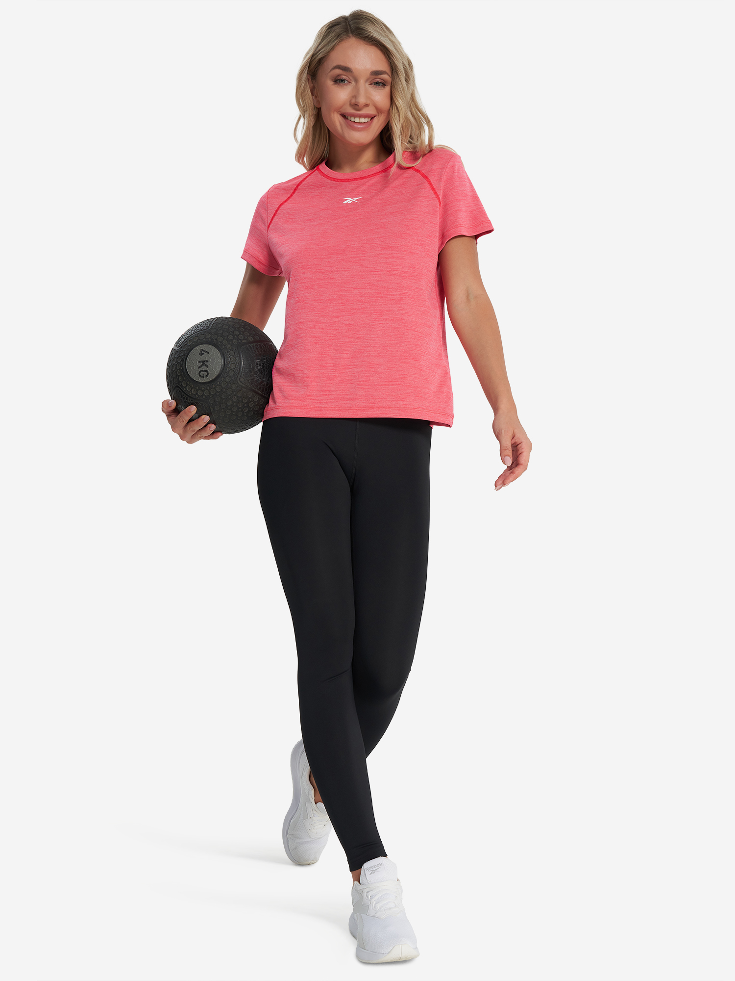 фото Футболка женская reebok id train, красный