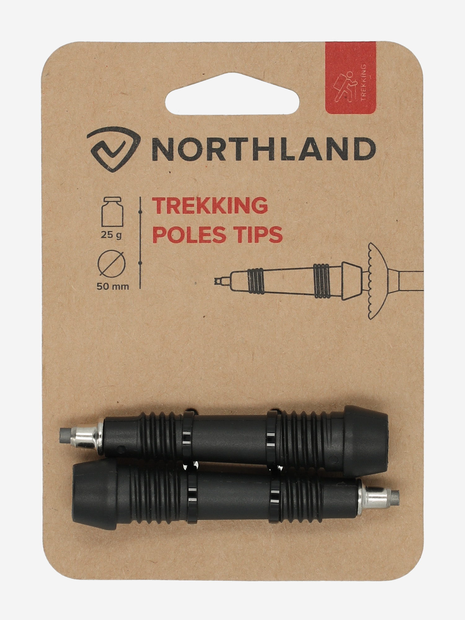 фото Наконечник для треккинговых палок сменный northland spare trekking pole tip, черный