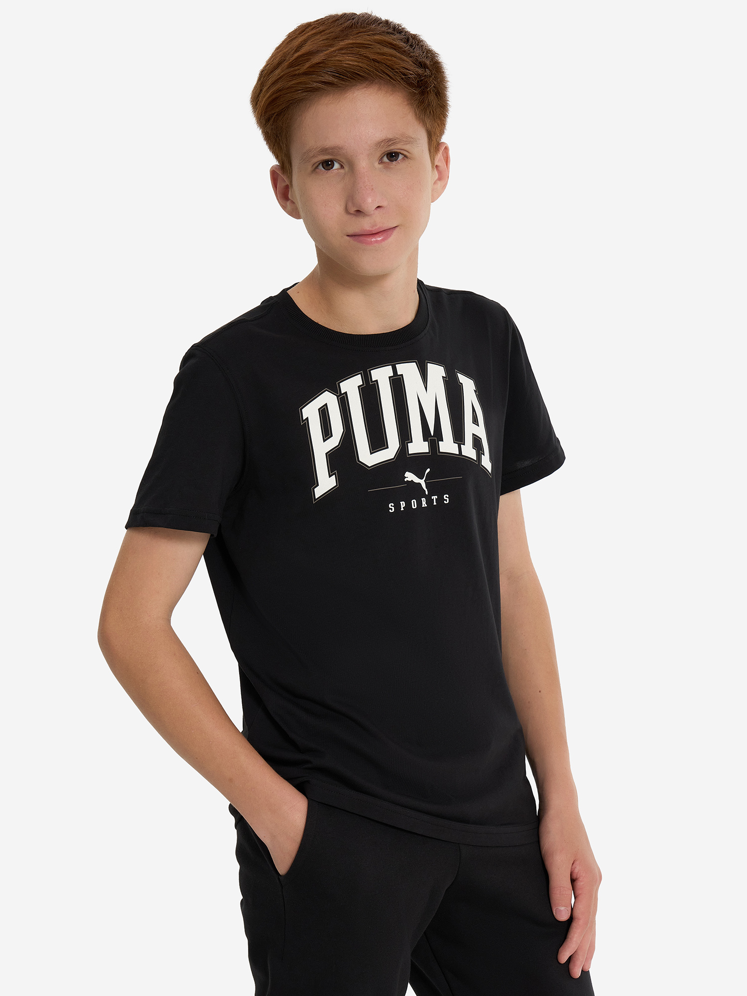 фото Футболка для мальчиков puma squad big graphic, черный