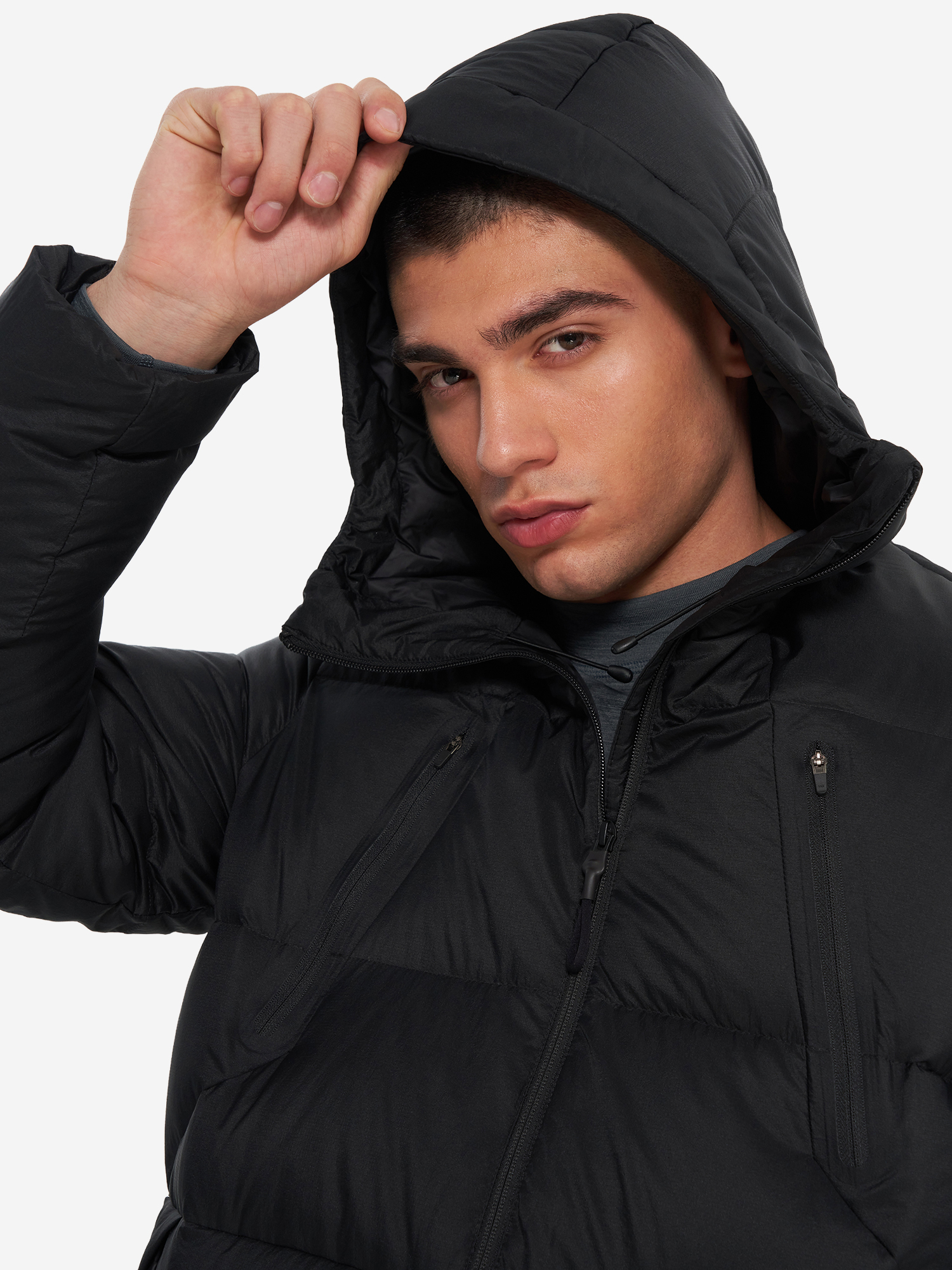 фото Пуховик мужской jack wolfskin wandermood, черный