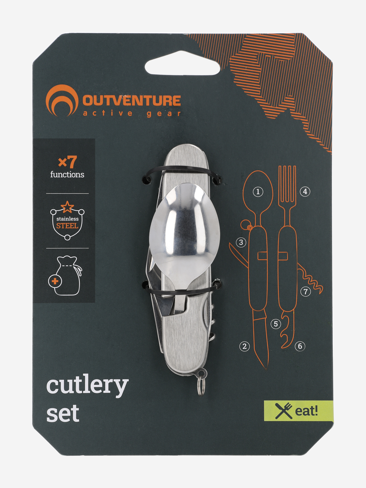 фото Набор столовых приборов outventure, серебряный