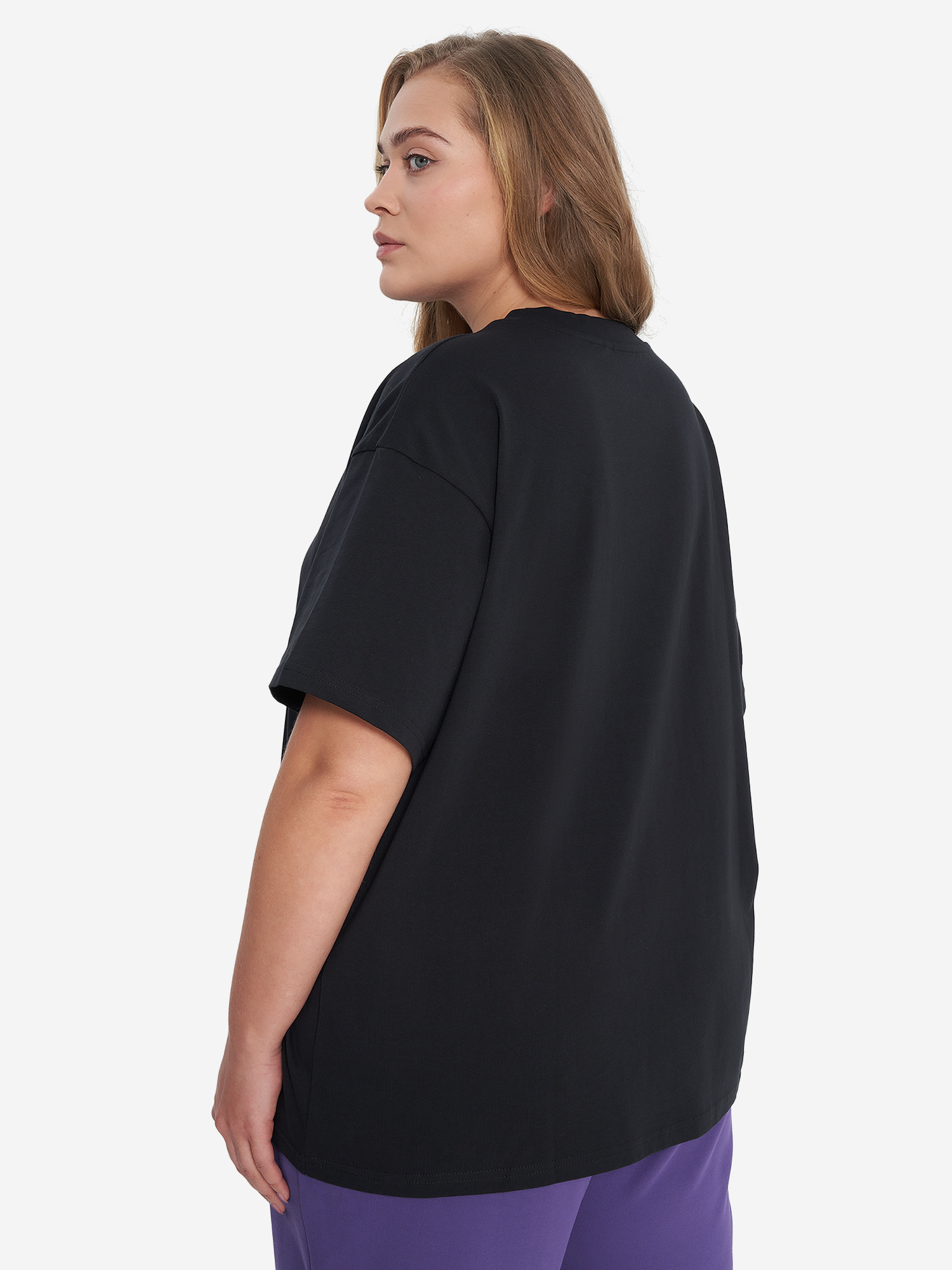 фото Футболка женская demix, plus size, черный