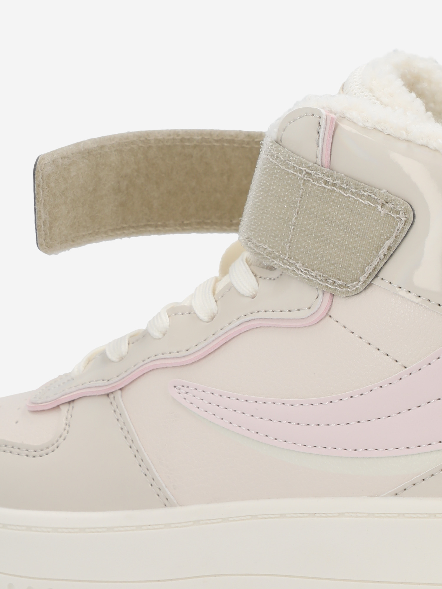 фото Кеды утепленные для девочек fila fil high fur g, бежевый