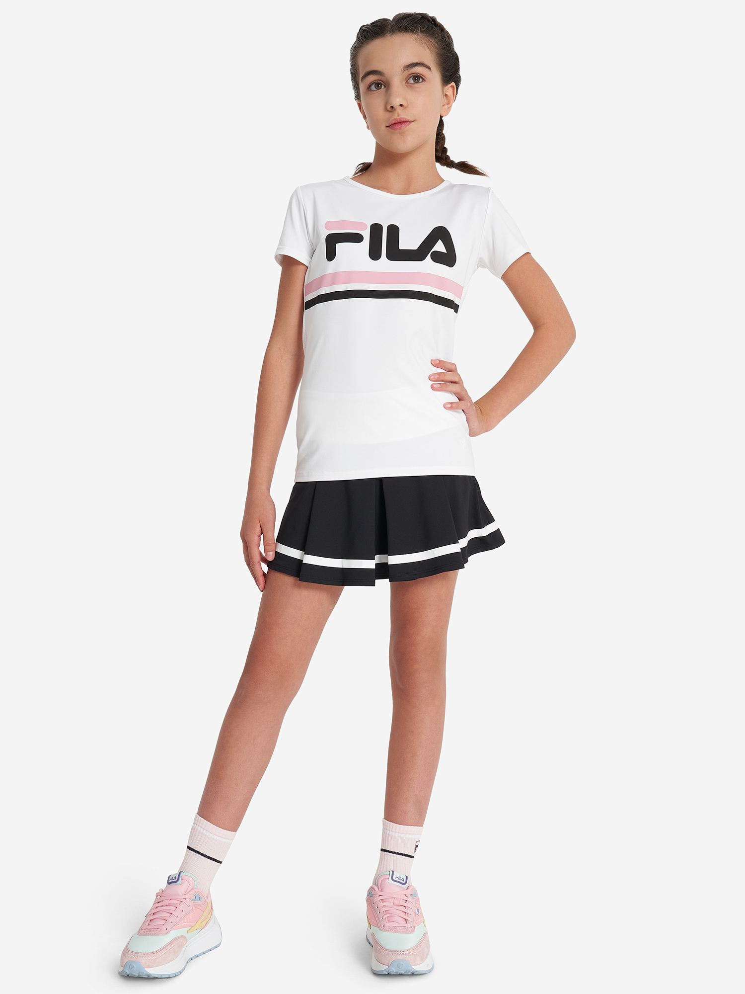 фото Юбка-шорты для девочек fila, черный