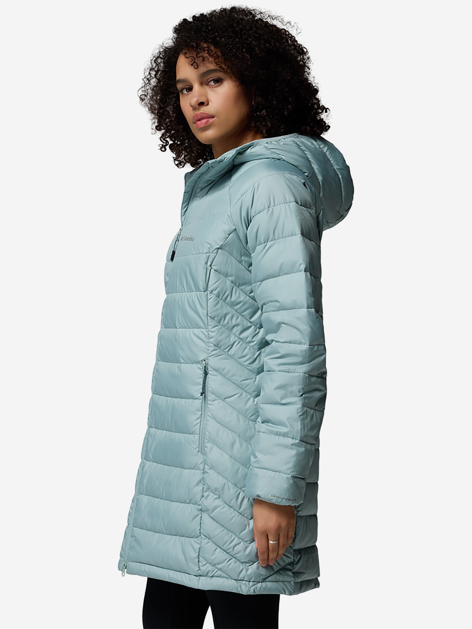фото Куртка утепленная женская columbia powder lite ii mid jacket, голубой