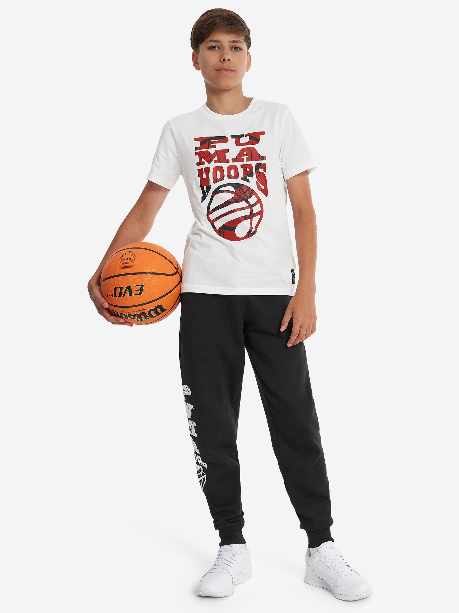 фото Футболка для мальчиков puma basketball blueprint, белый