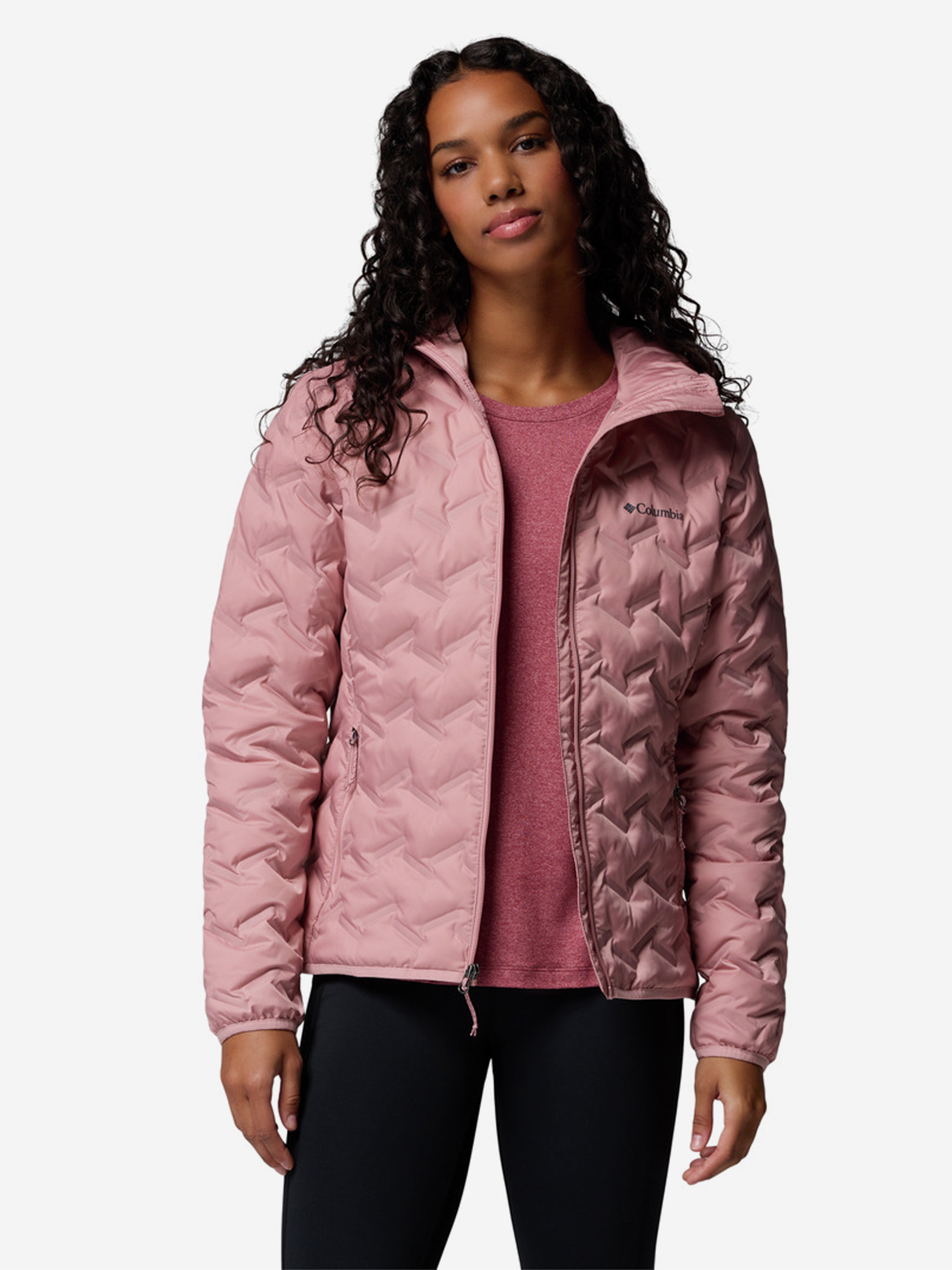 фото Пуховик женский columbia delta ridge ii down hooded jacket, розовый
