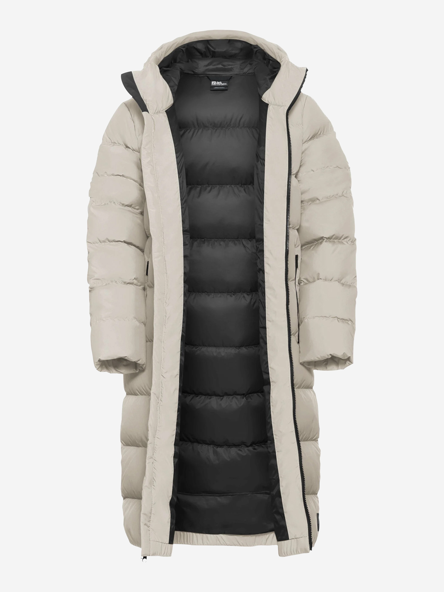 фото Пальто пуховое женское jack wolfskin frozen palace, бежевый