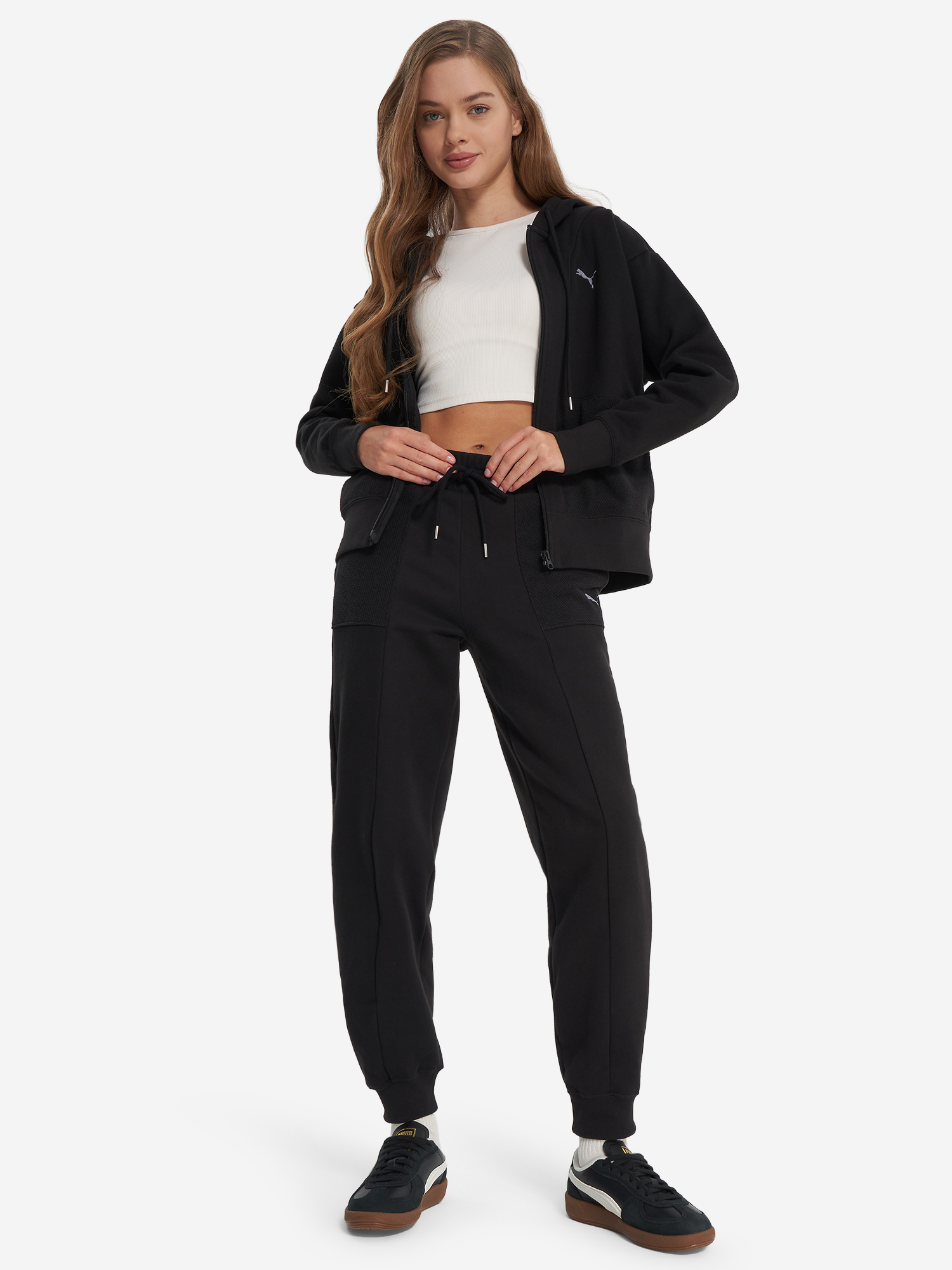 фото Брюки флисовые женские puma comfort, черный