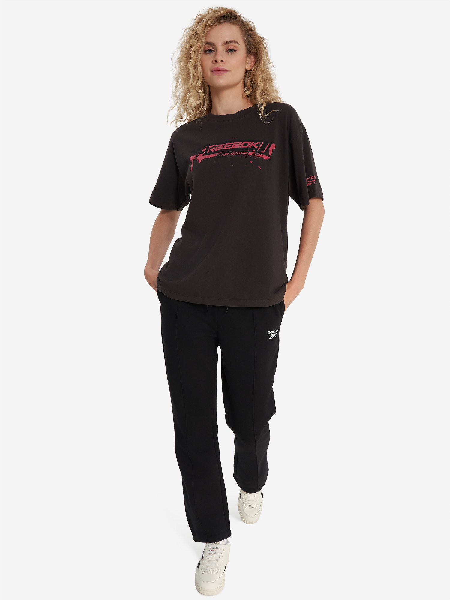 фото Футболка женская reebok michelle graphic, серый