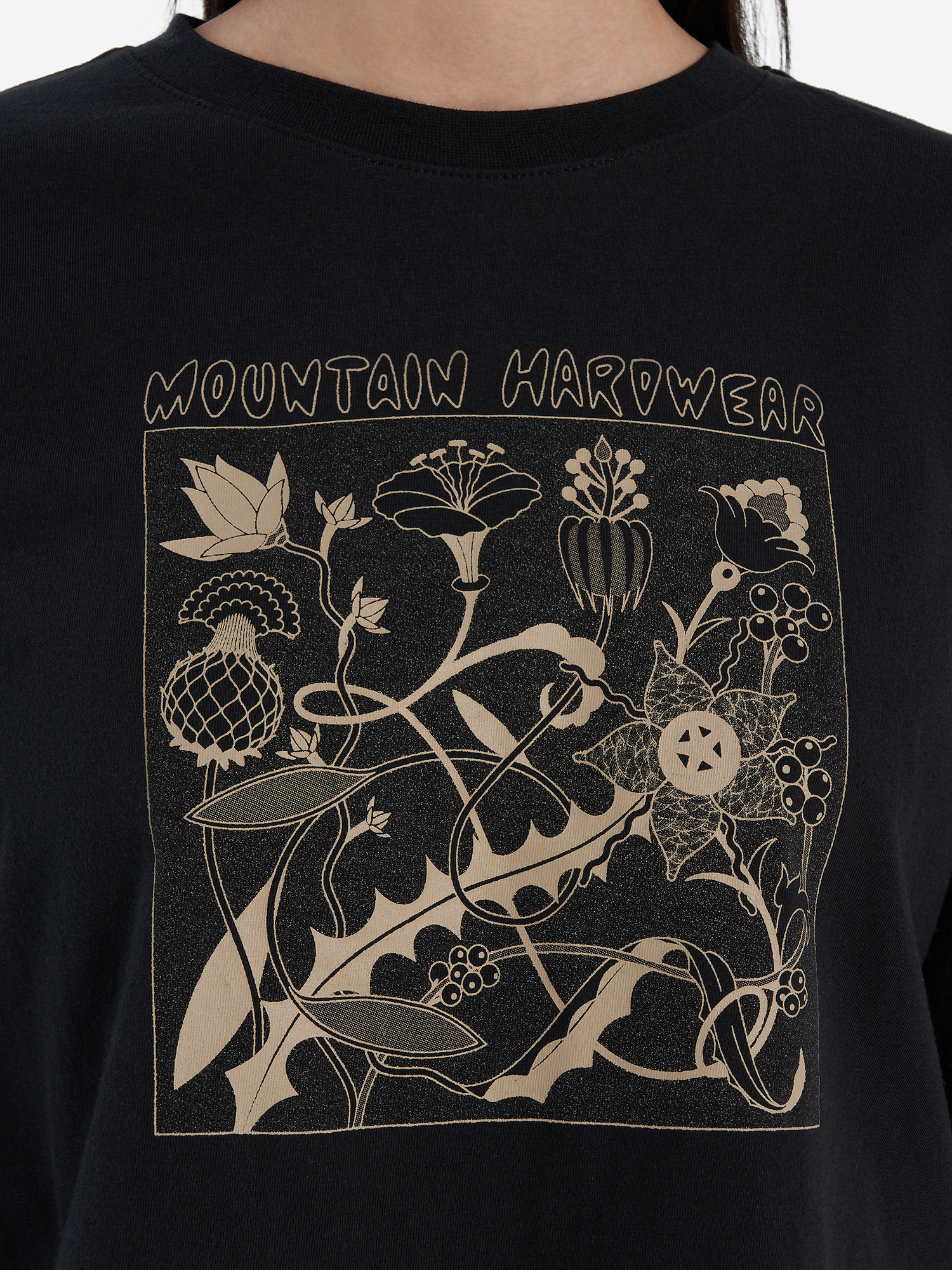 фото Лонгслив женский mountain hardwear wild flowers, черный