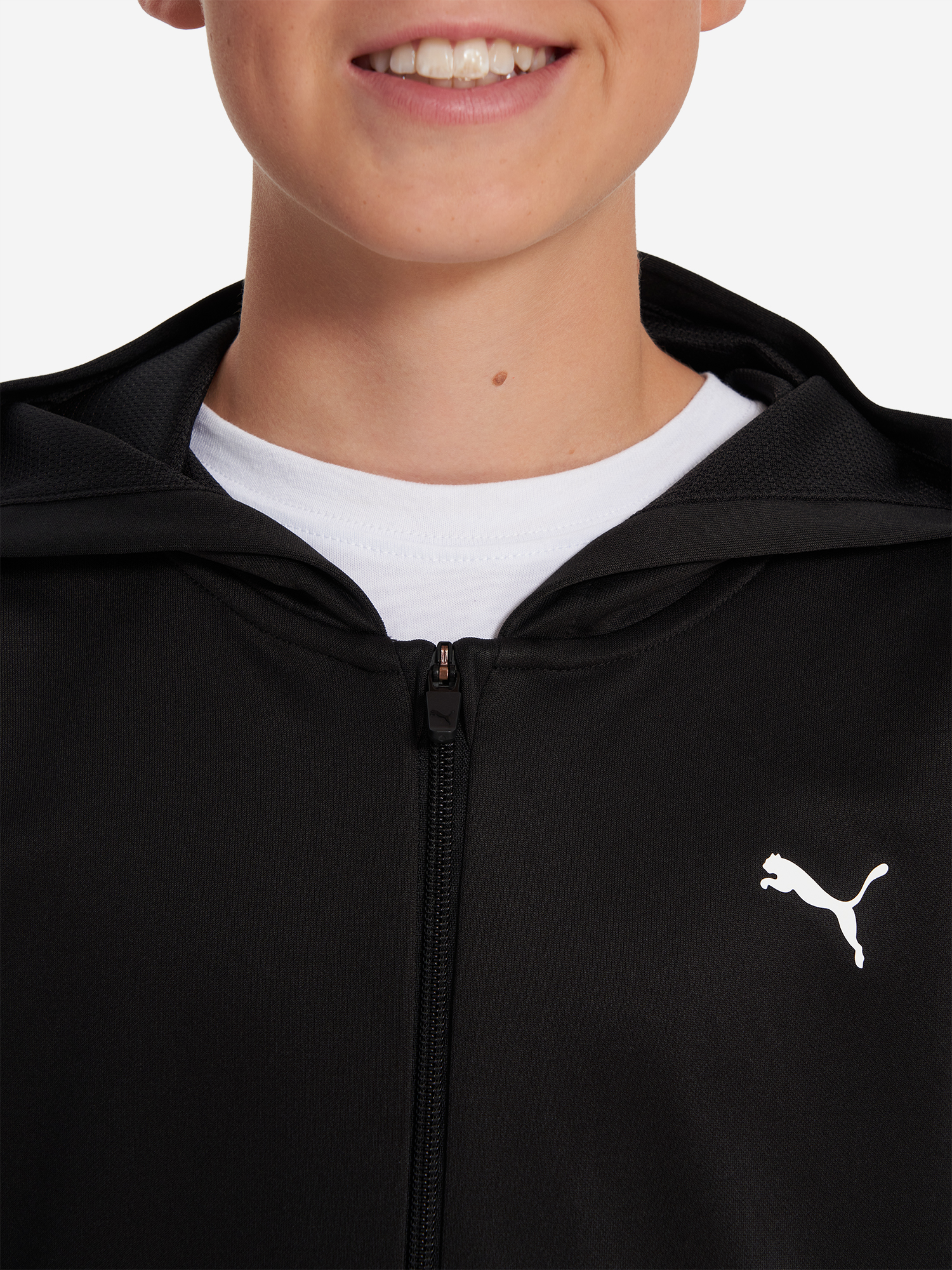 фото Толстовка для мальчиков puma full zip, черный