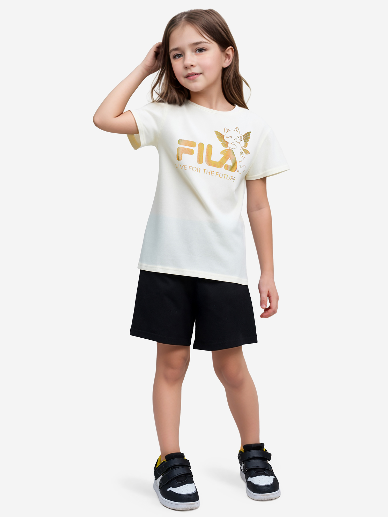фото Футболка для девочек fila, бежевый