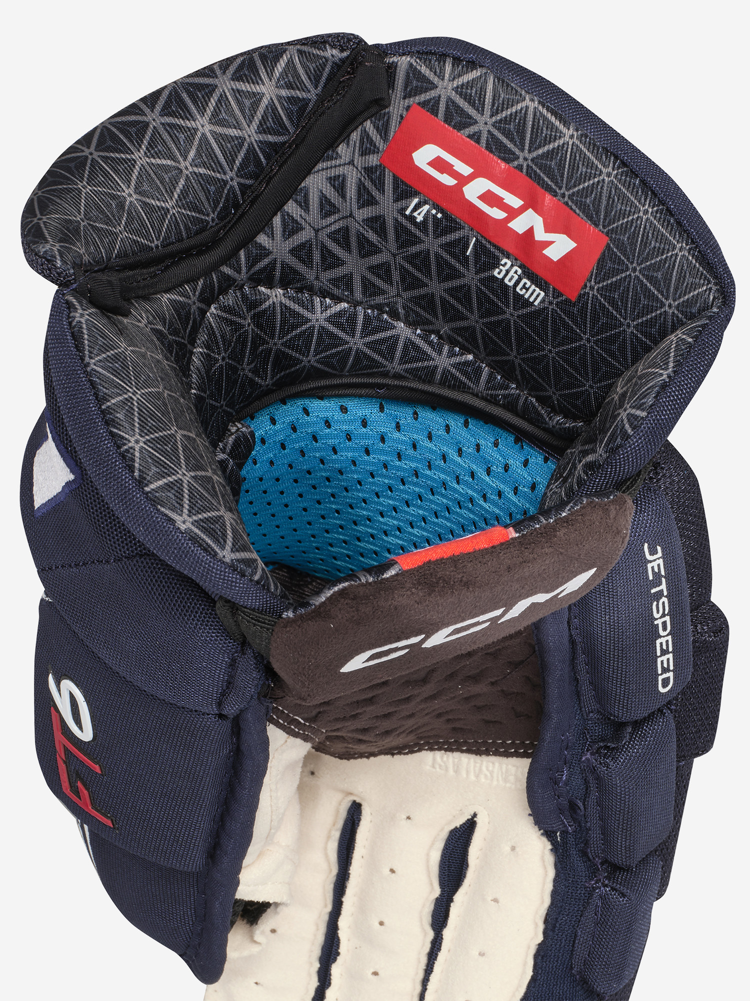 фото Перчатки хоккейные ccm jetspeed ft6 sr, синий