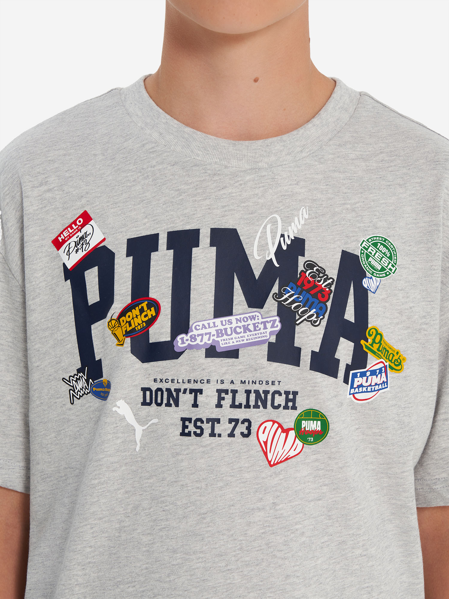 фото Футболка для мальчиков puma basketball hoopstellations, серый