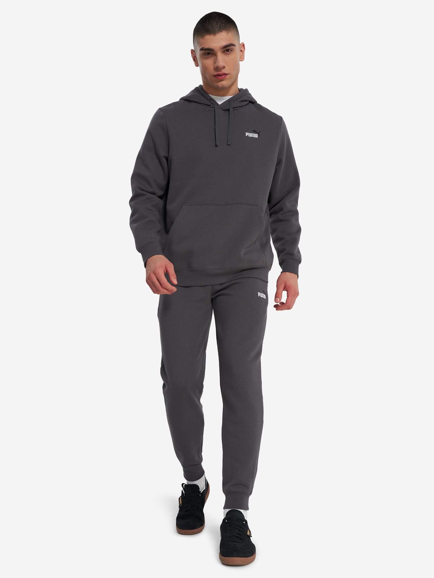 фото Худи мужское puma ess 2 color small no. 1 logo, серый