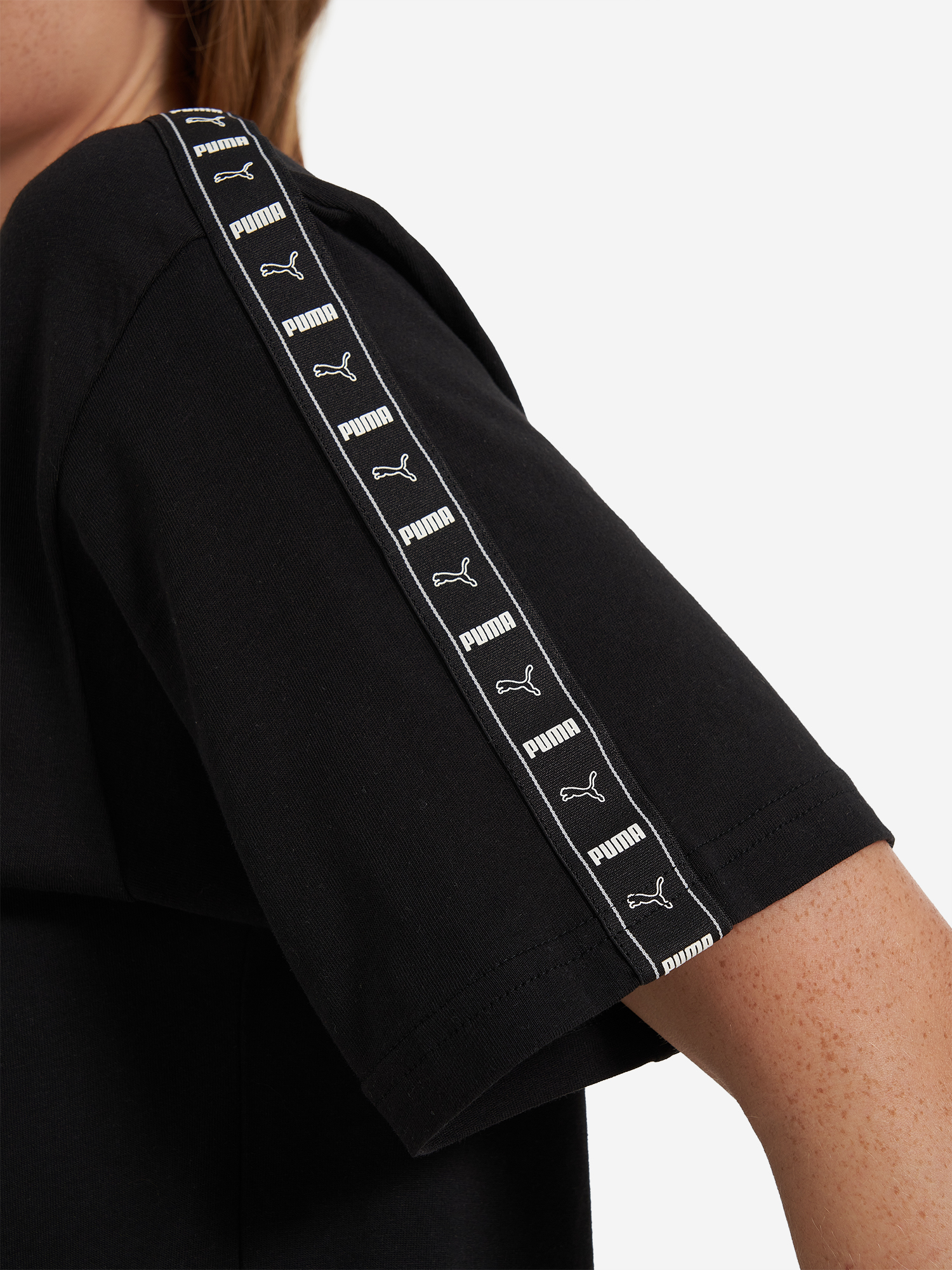 фото Футболка женская puma ess tape relaxed, черный