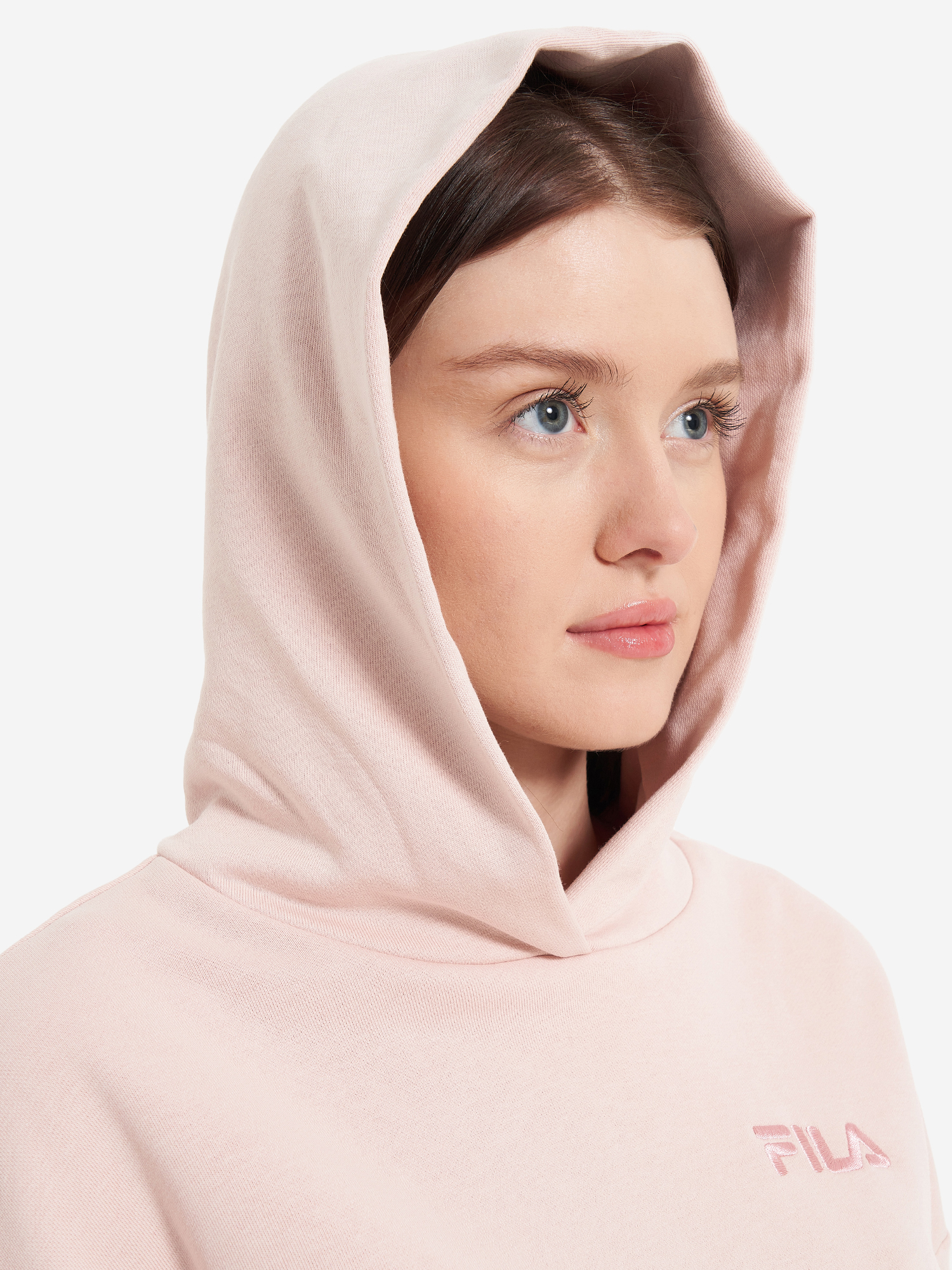 фото Худи женское оверсайз fila, бежевый