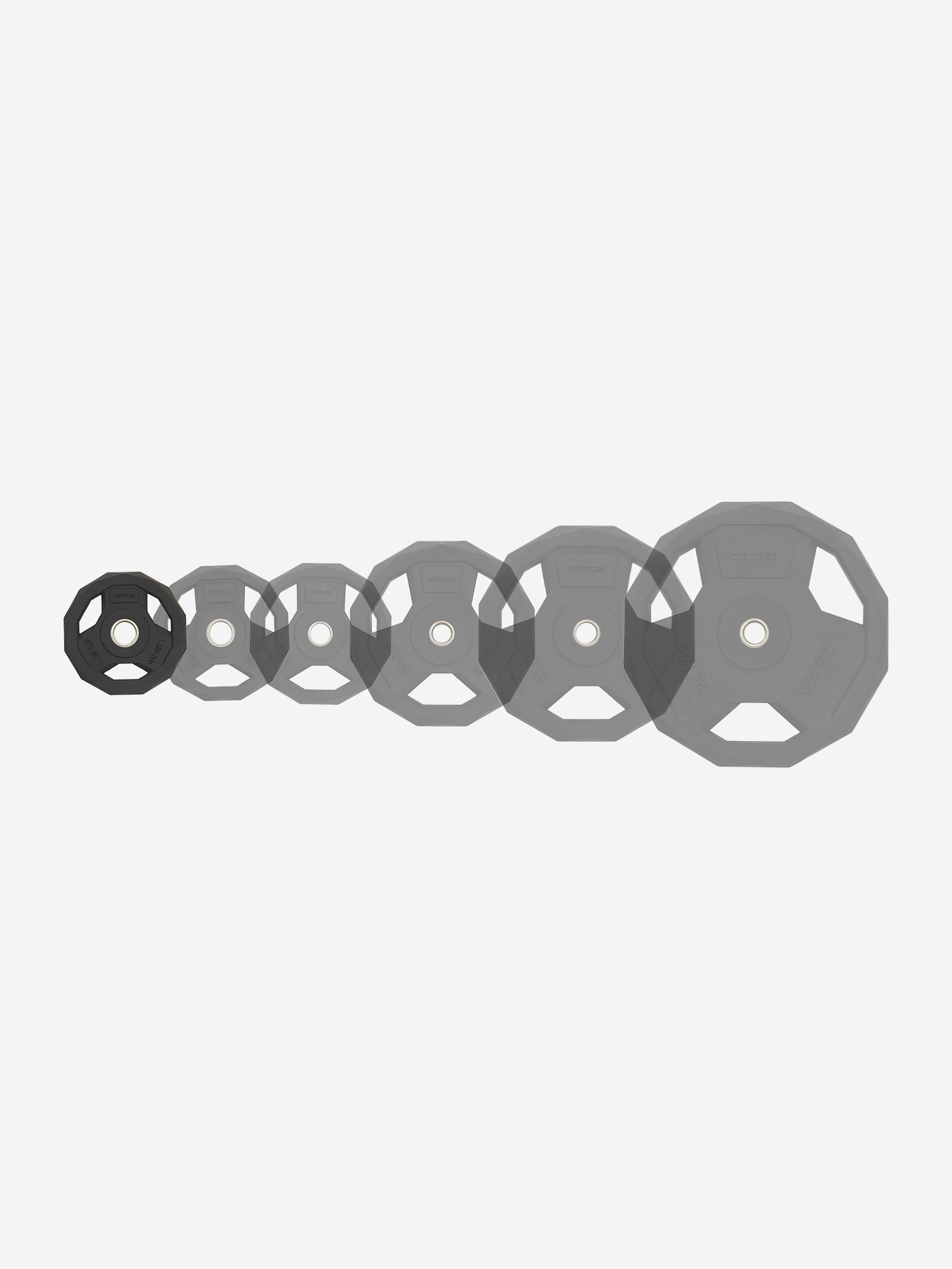 фото Диск стальной обрезиненный kettler 1.25 кг, черный