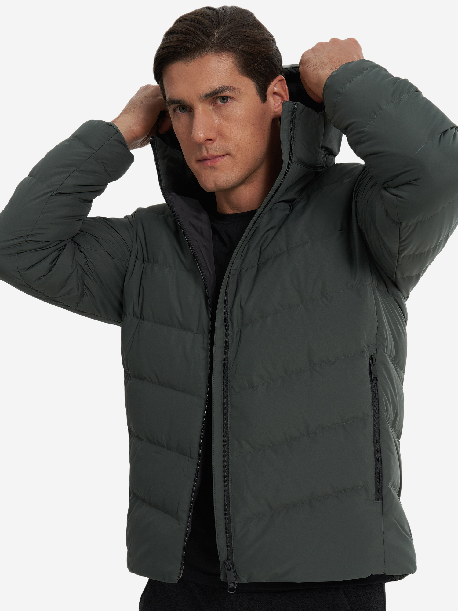 фото Пуховик мужской jack wolfskin colonius, зеленый