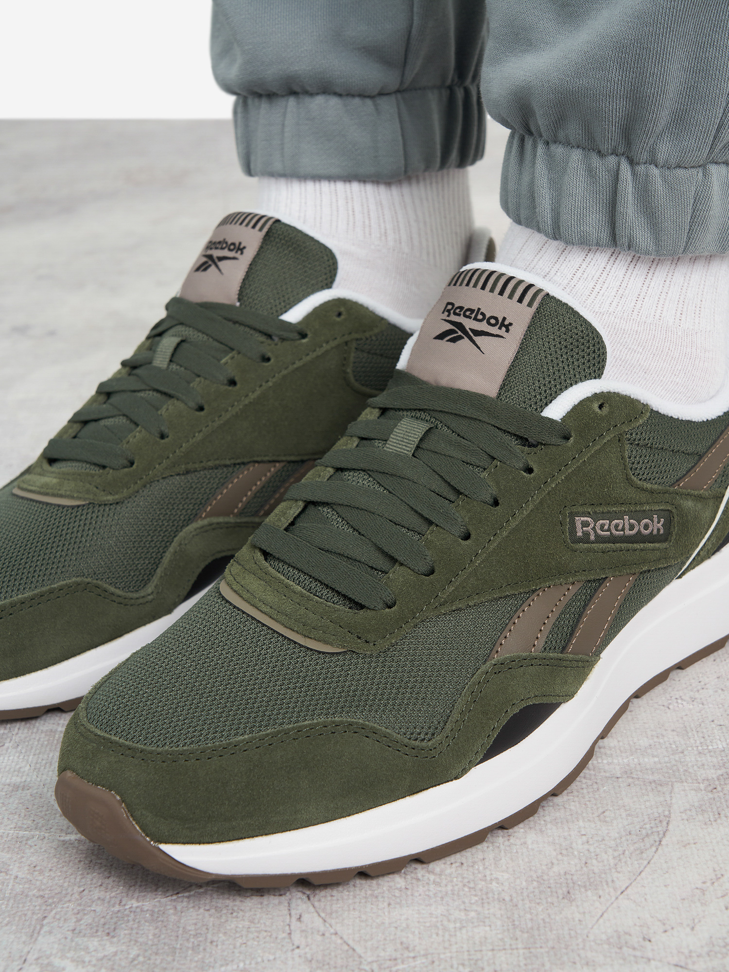 фото Кроссовки мужские reebok gl1100, зеленый