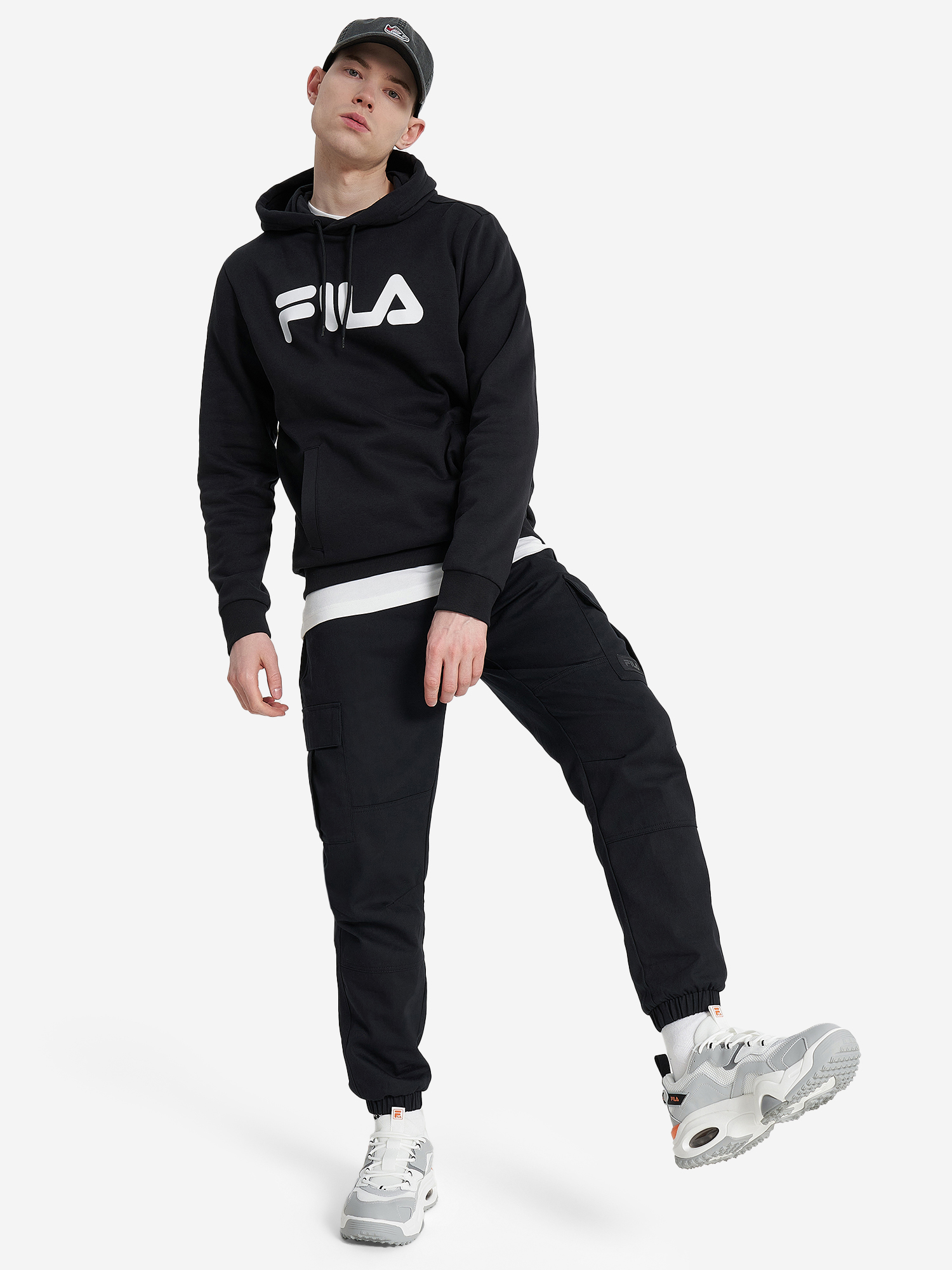 фото Худи мужское fila essentials, черный
