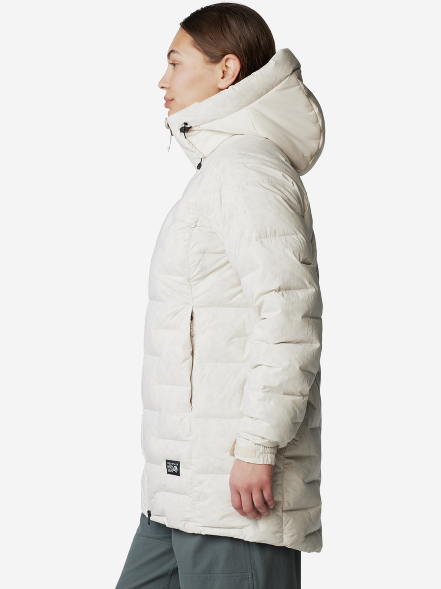 фото Пуховик женский mountain hardwear stretchdown, бежевый