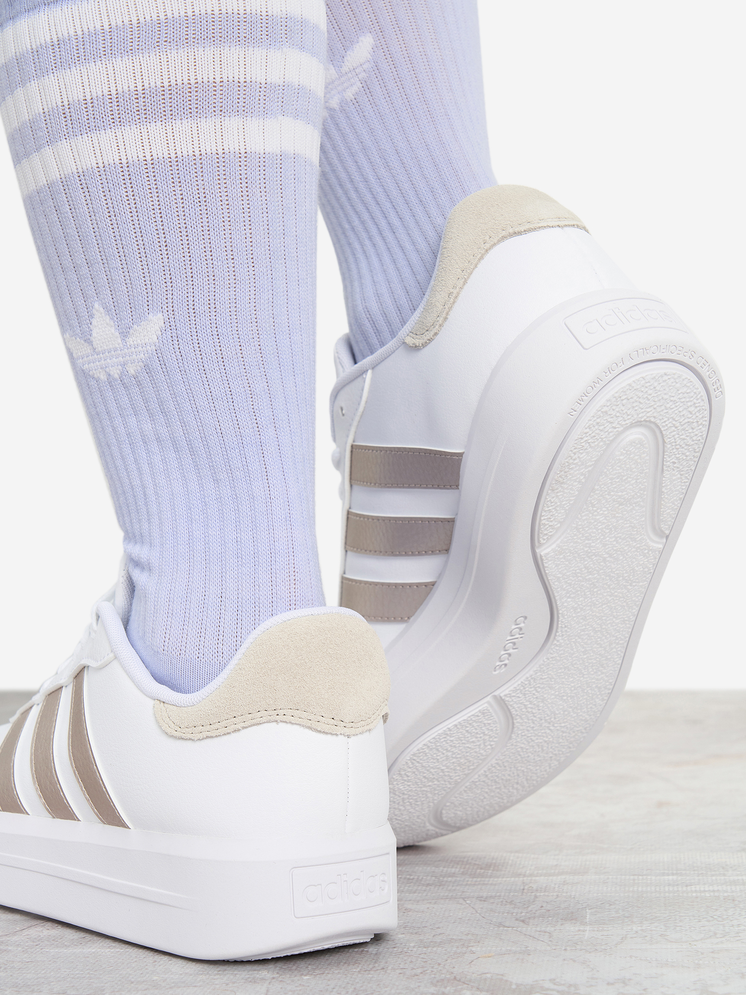 фото Кеды женские adidas court platform, белый