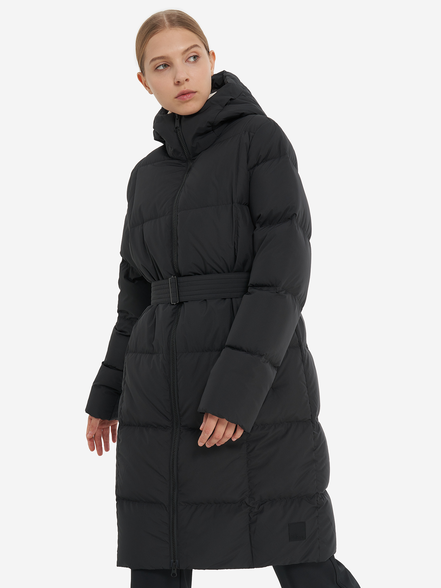 фото Пальто пуховое женское jack wolfskin frozen lake, черный