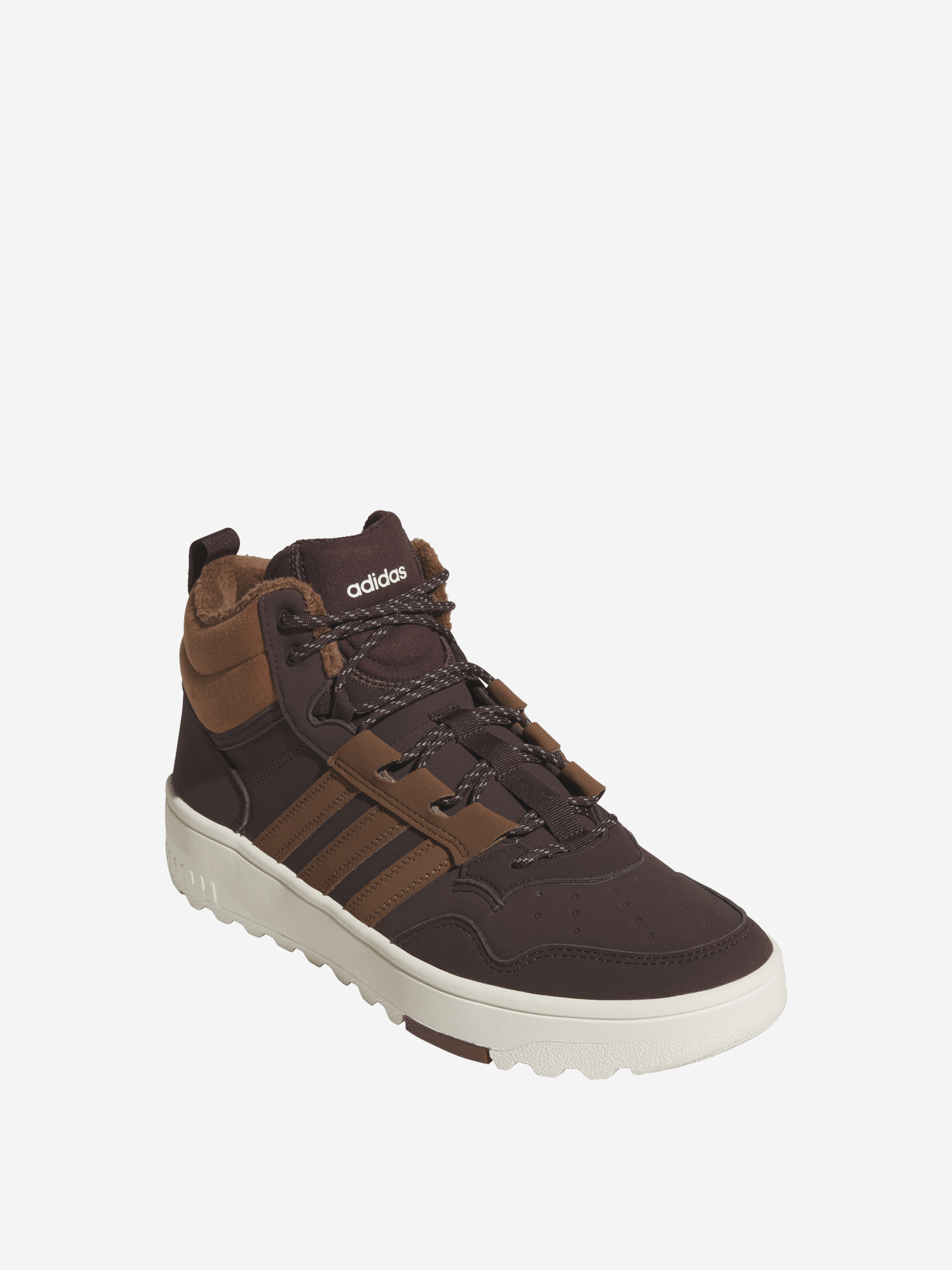 фото Кеды утепленные женские adidas hoops 4.0 winterized, коричневый