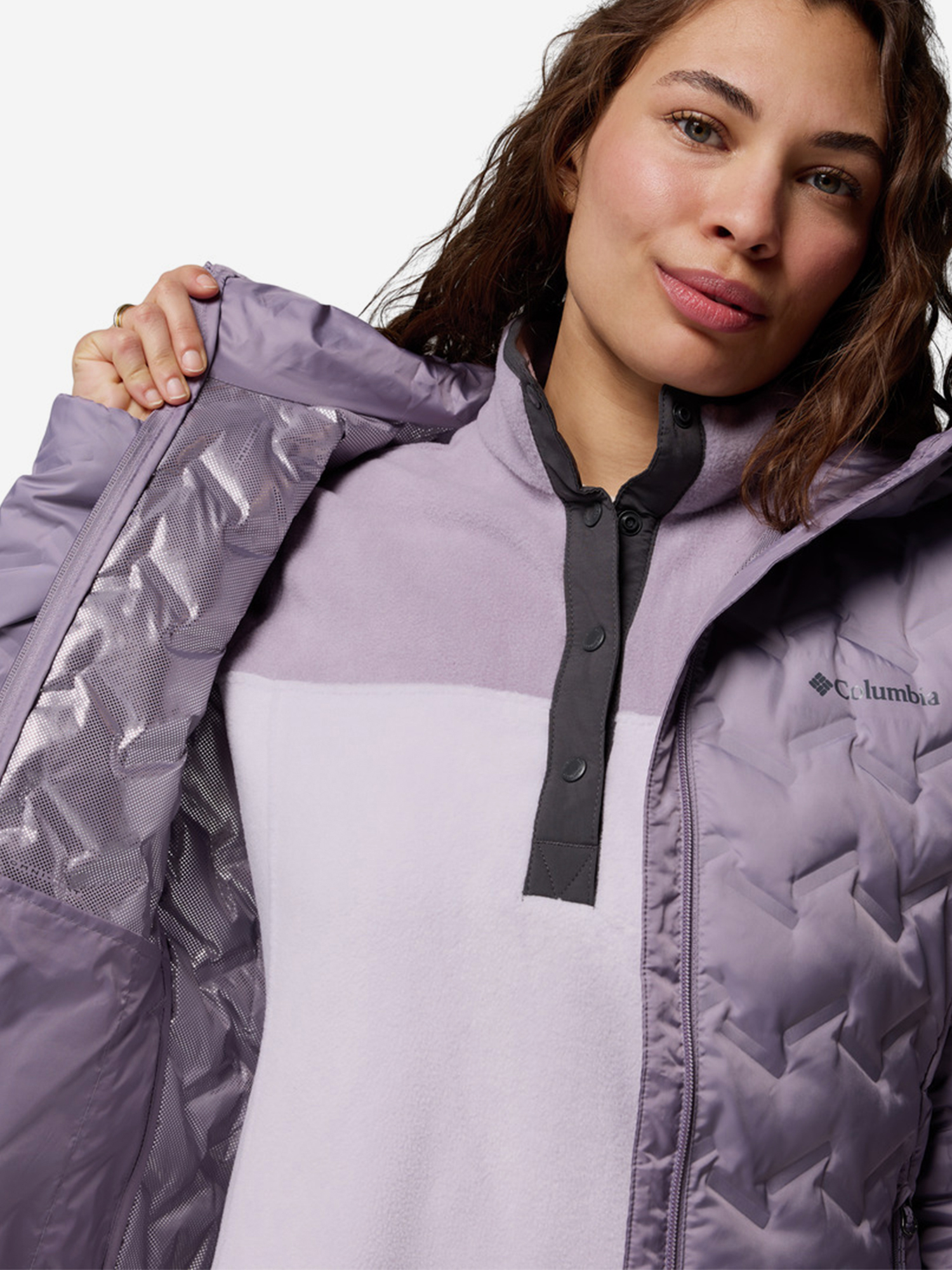 фото Пуховик женский columbia delta ridge ii down hooded jacket, розовый